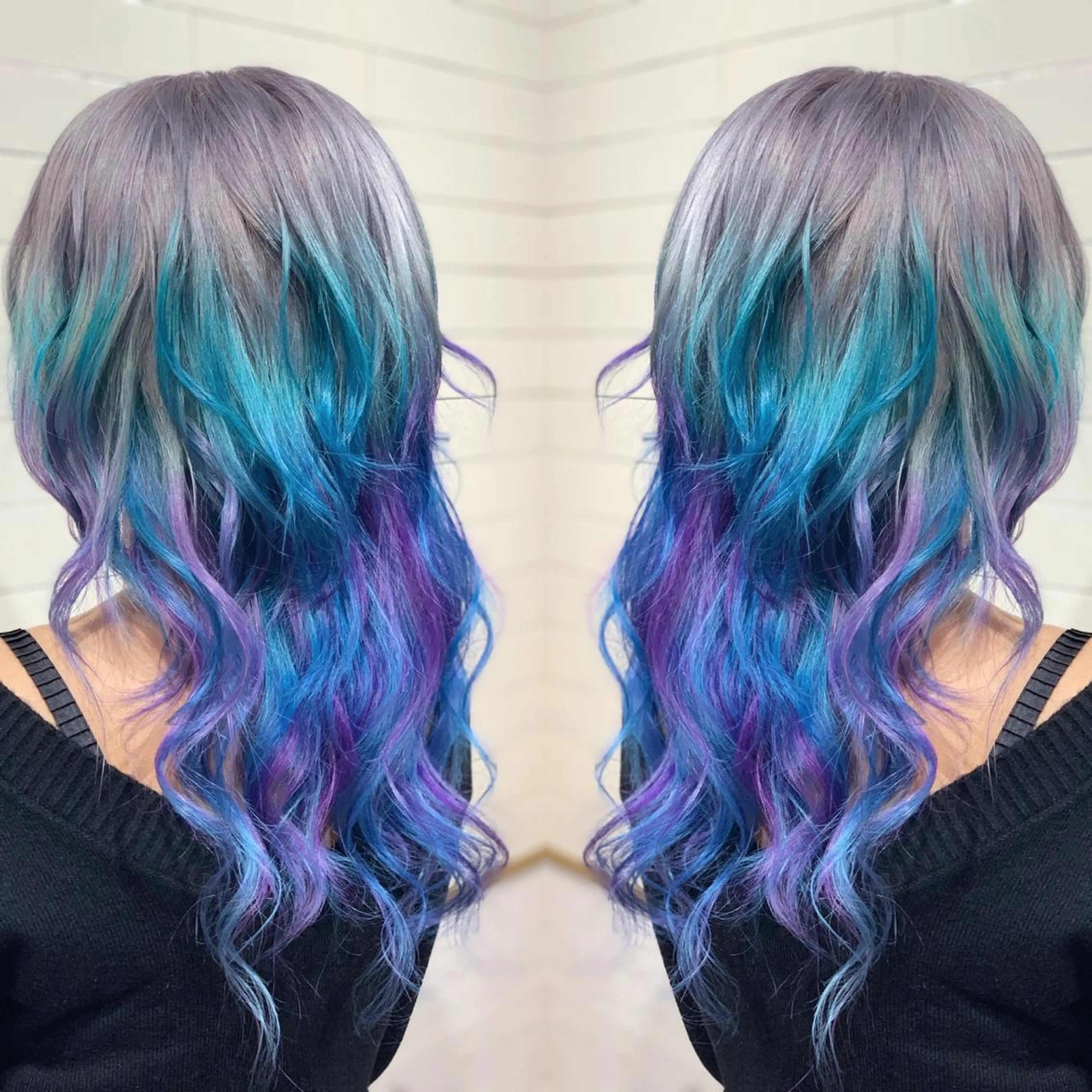 ミディアム カラー パーマ ヘアアレンジ ヘアカラー トリートメント 髪質改善×ハイトーン 中田啄也のヘアスタイル