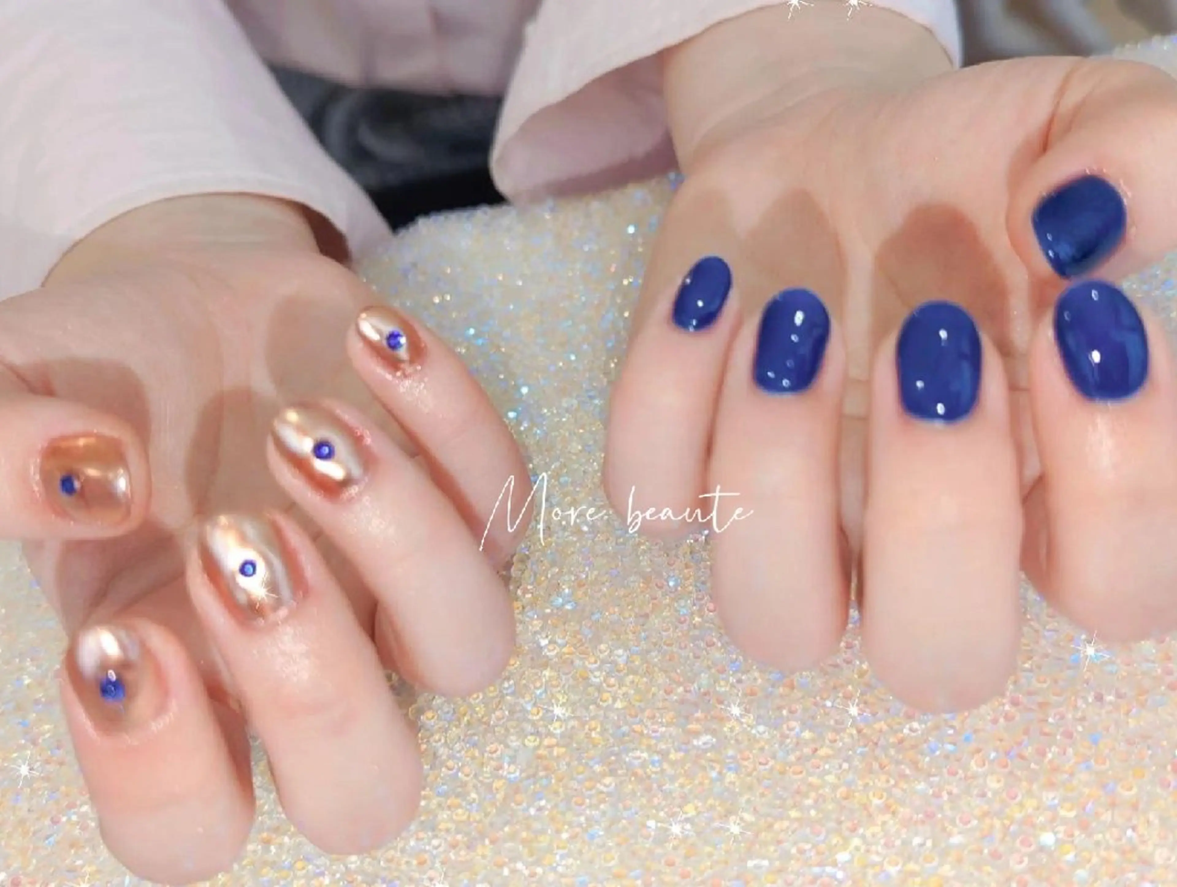 ネイル 長さ出し ジェルネイル ハート 韓国ネイル マグネットネイル ハンドネイル I LOVE ME NAIL.｡.:*♡のネイルデザイン