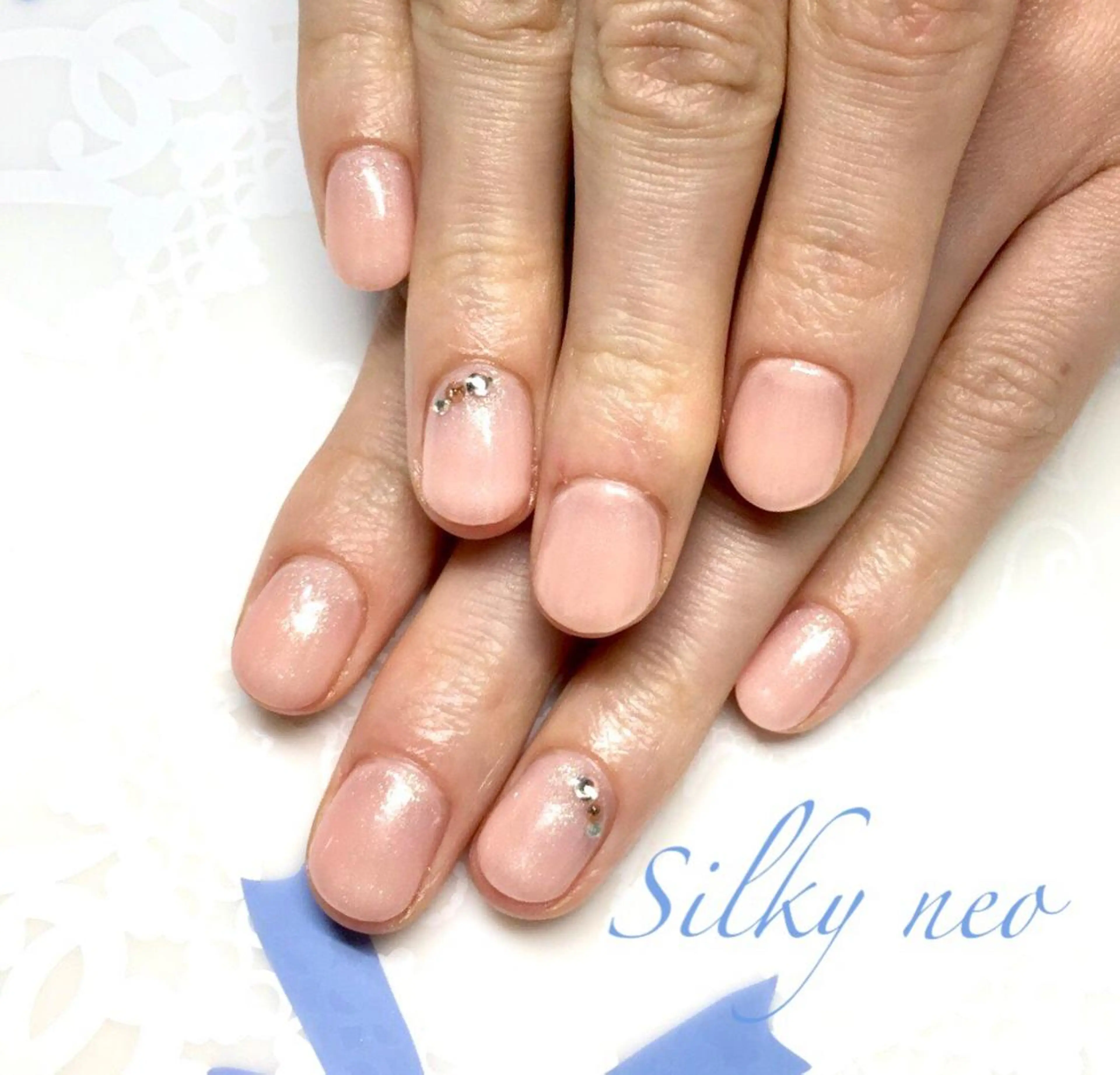 ネイル ワンカラーネイル ストーンネイル Silky_nail _soraのネイルデザイン