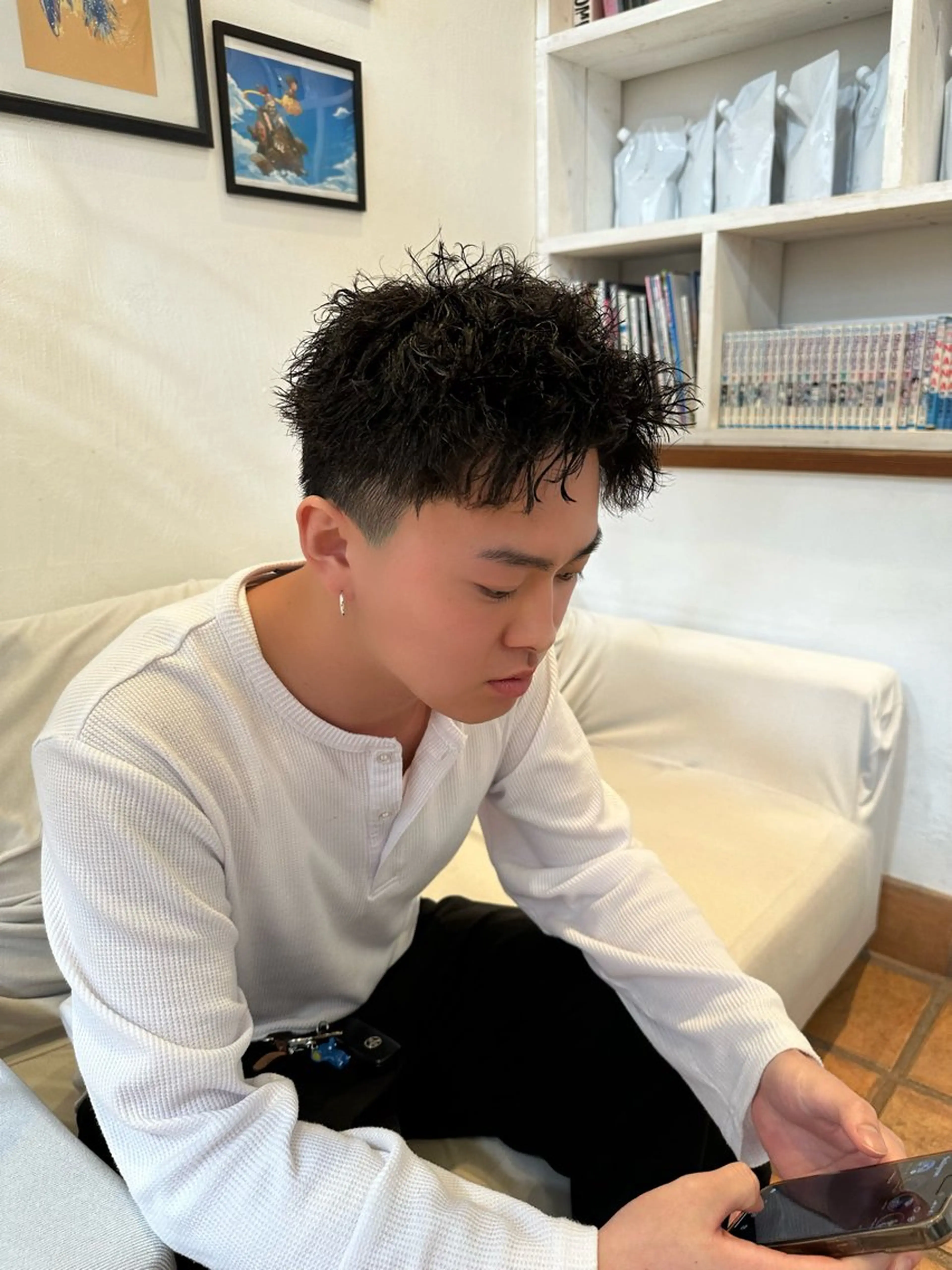 ショート パーマ メンズ カット パーマ KAKERU/ボブ/ ショート/パーマ🌱のヘアスタイル