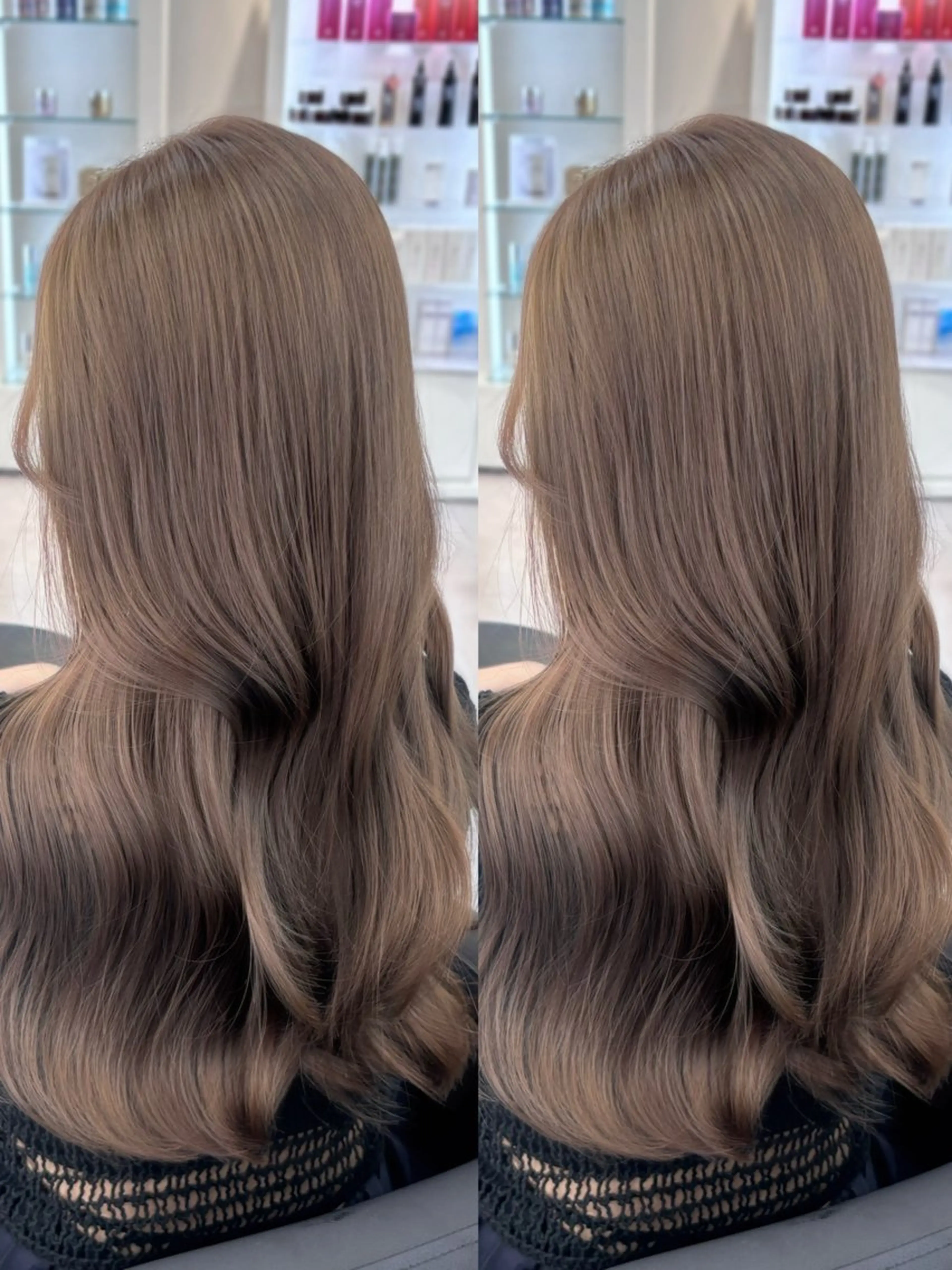 ロング カラー カット ヘアカラー 縮毛矯正 髪質改善/赤み消し ブリーチなし心斎橋のヘアスタイル