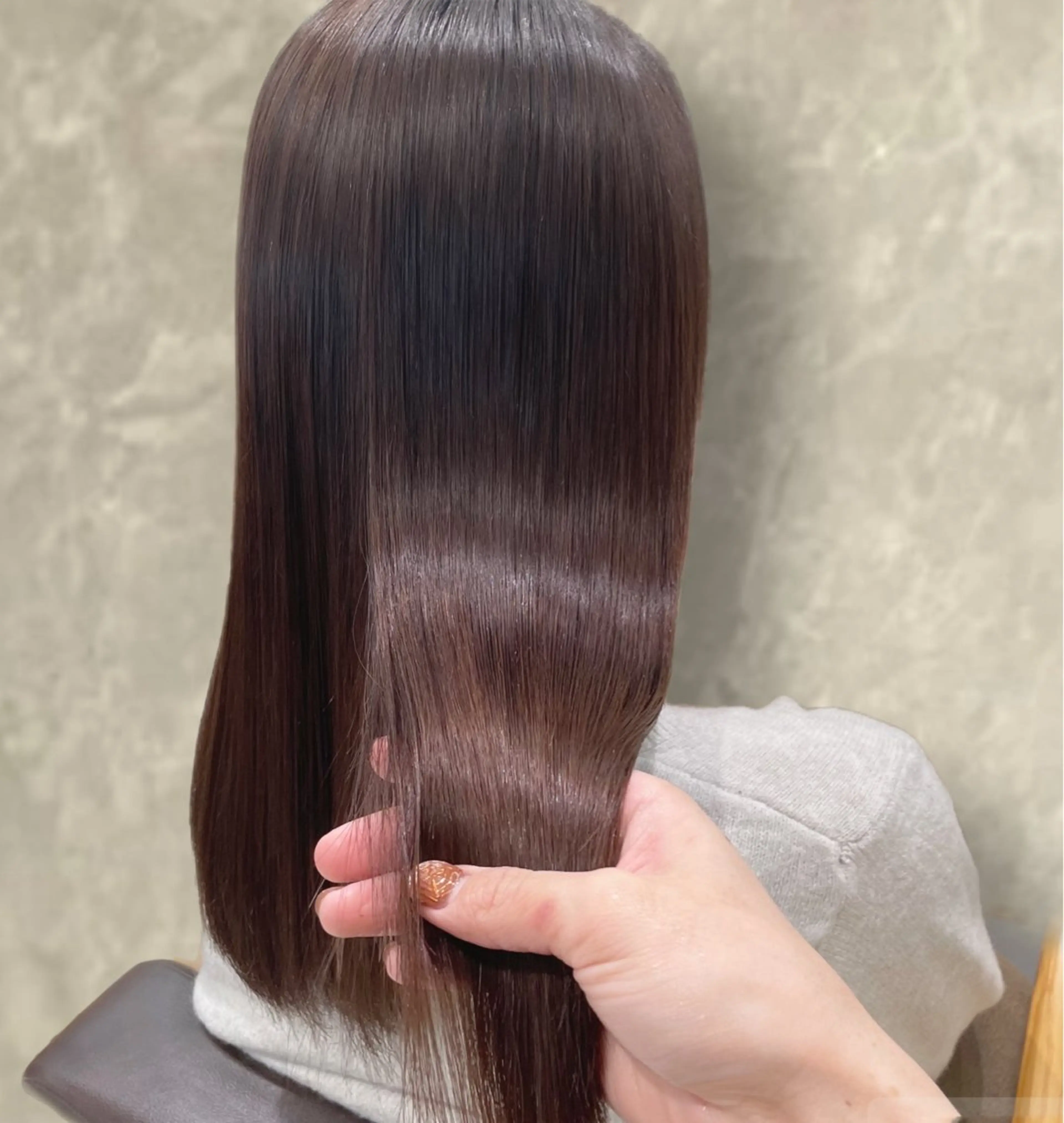 セミロング パーマ 髪質改善 ストレートパーマ 縮毛矯正 トリートメント ブリーチなしレイヤー 髪質改善/韓国ヘアのヘアスタイル