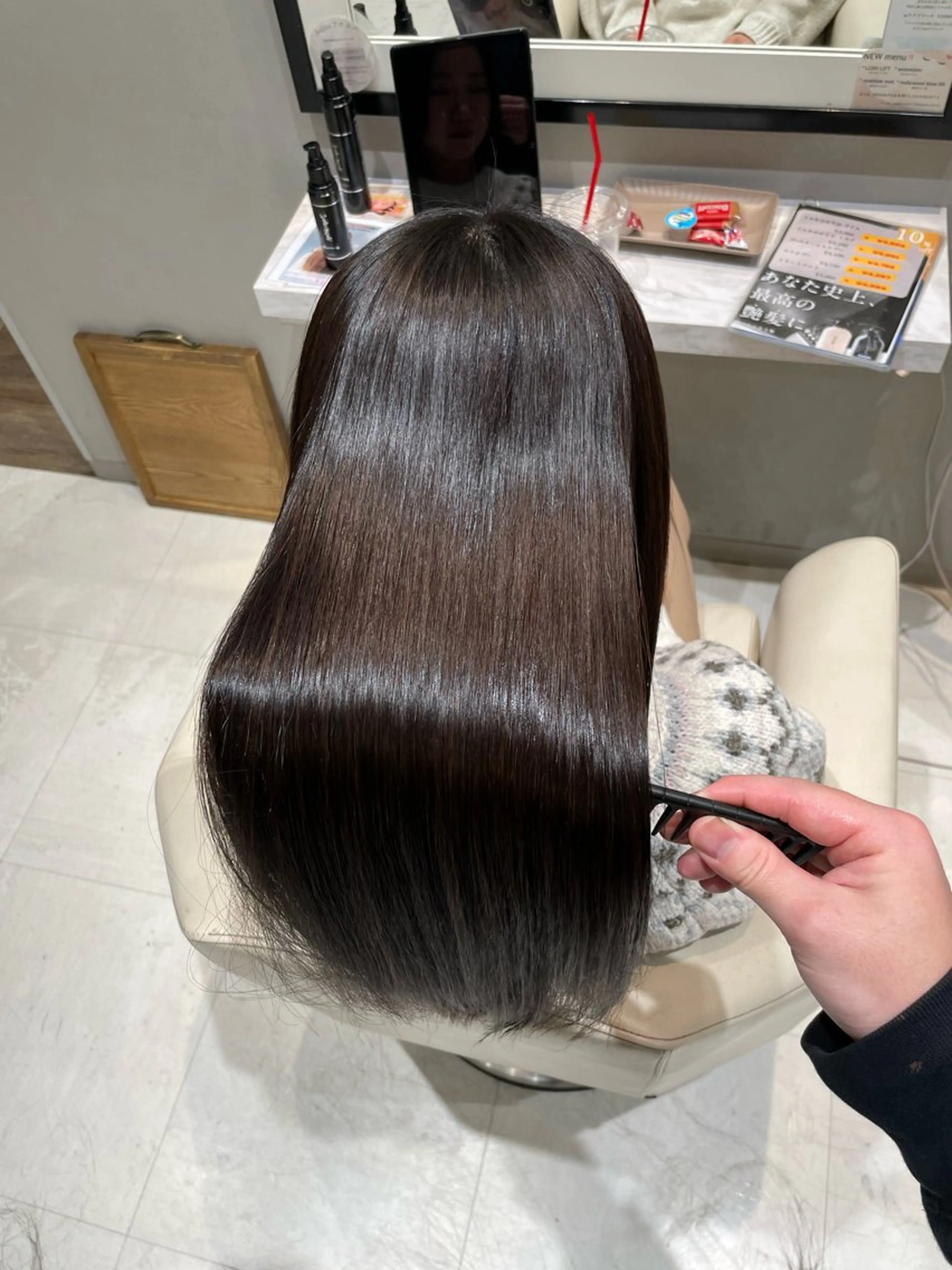 ロング パーマ 縮毛矯正 トリートメント k-twoたき✨艶感 カラー/美髪矯正のヘアスタイル