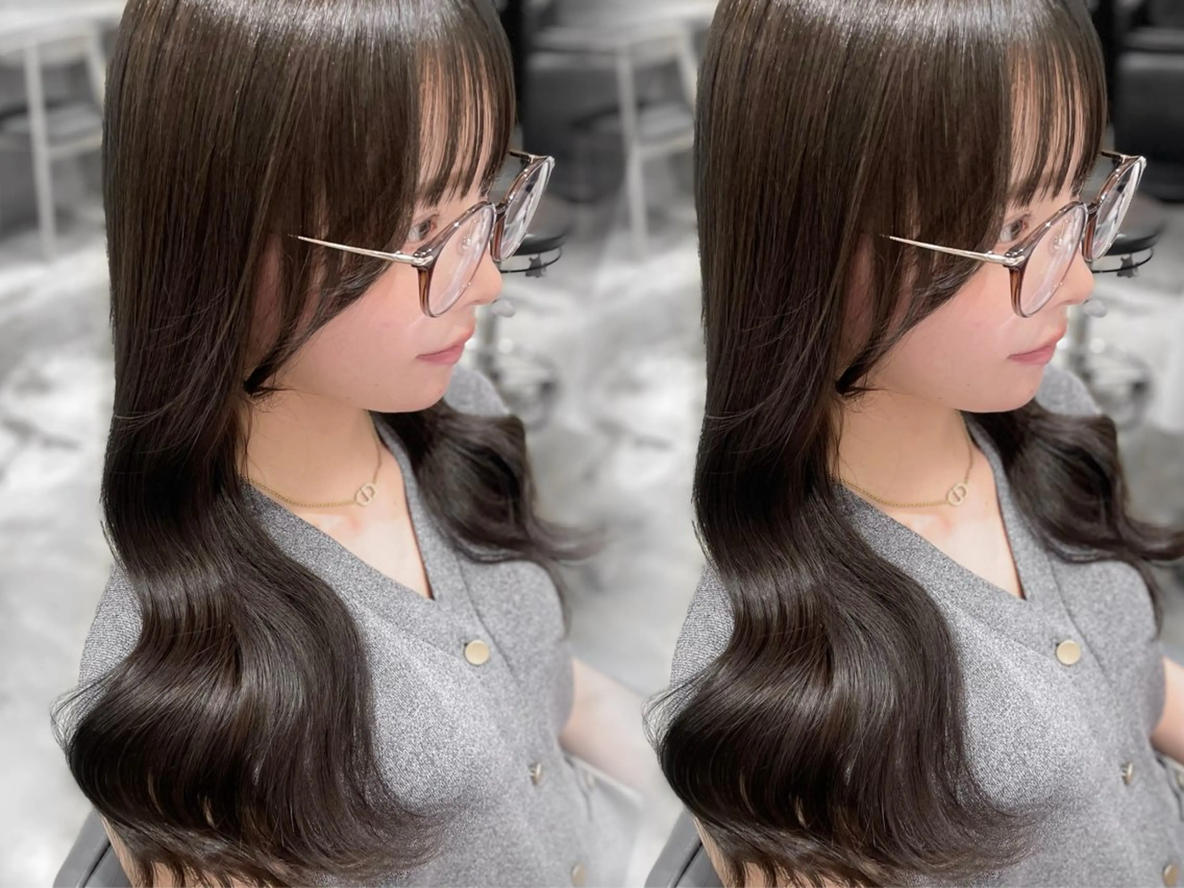 ロング カット ヘアカラー トリートメント 韓国♡髪質改善♡新宿 駅近🌝erinaのヘアスタイル