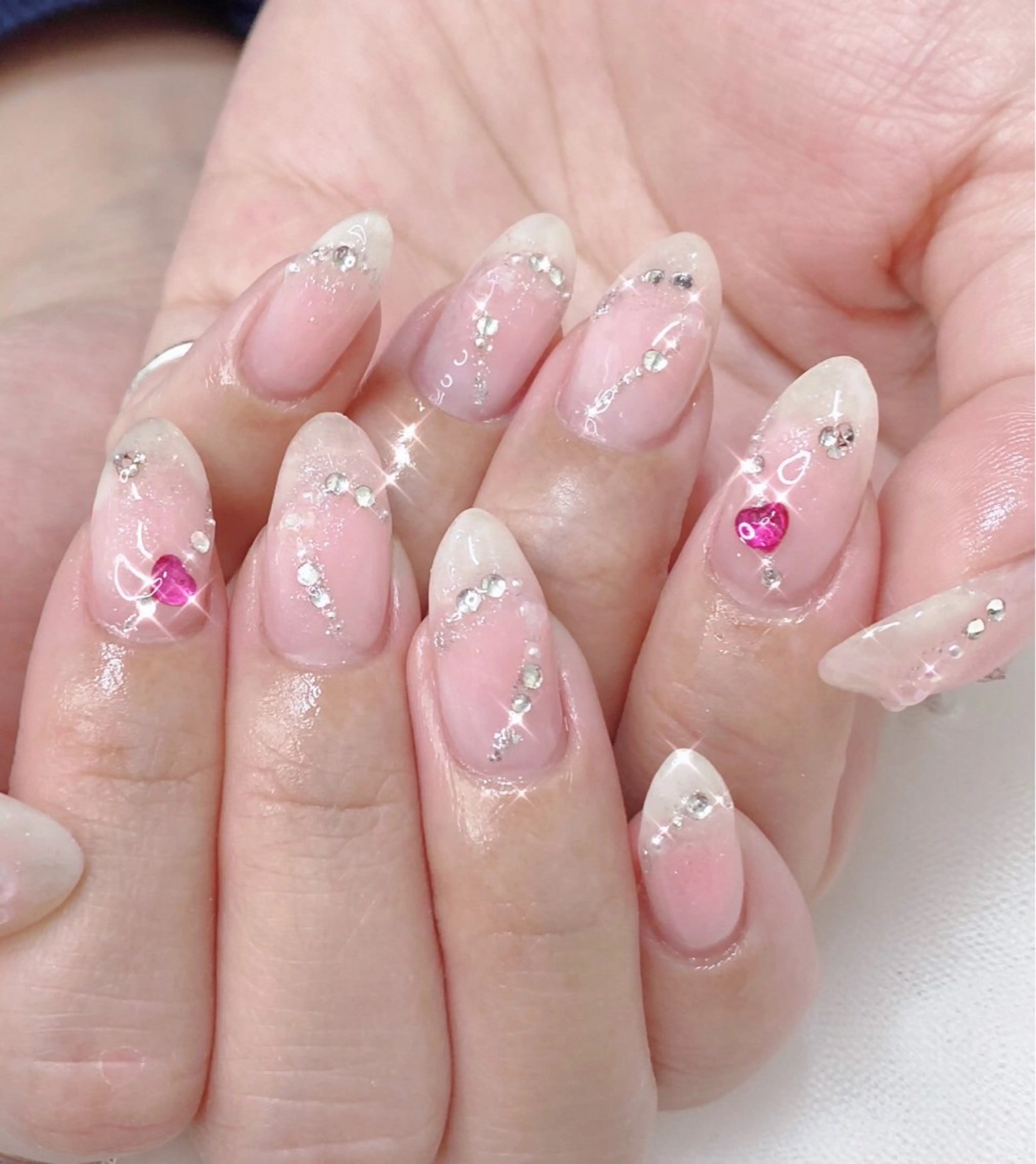 ネイル フットネイル フレンチネイル ジェルネイル ガラスフレンチ 韓国ネイル 大門浜松町 ネイルのネイルデザイン