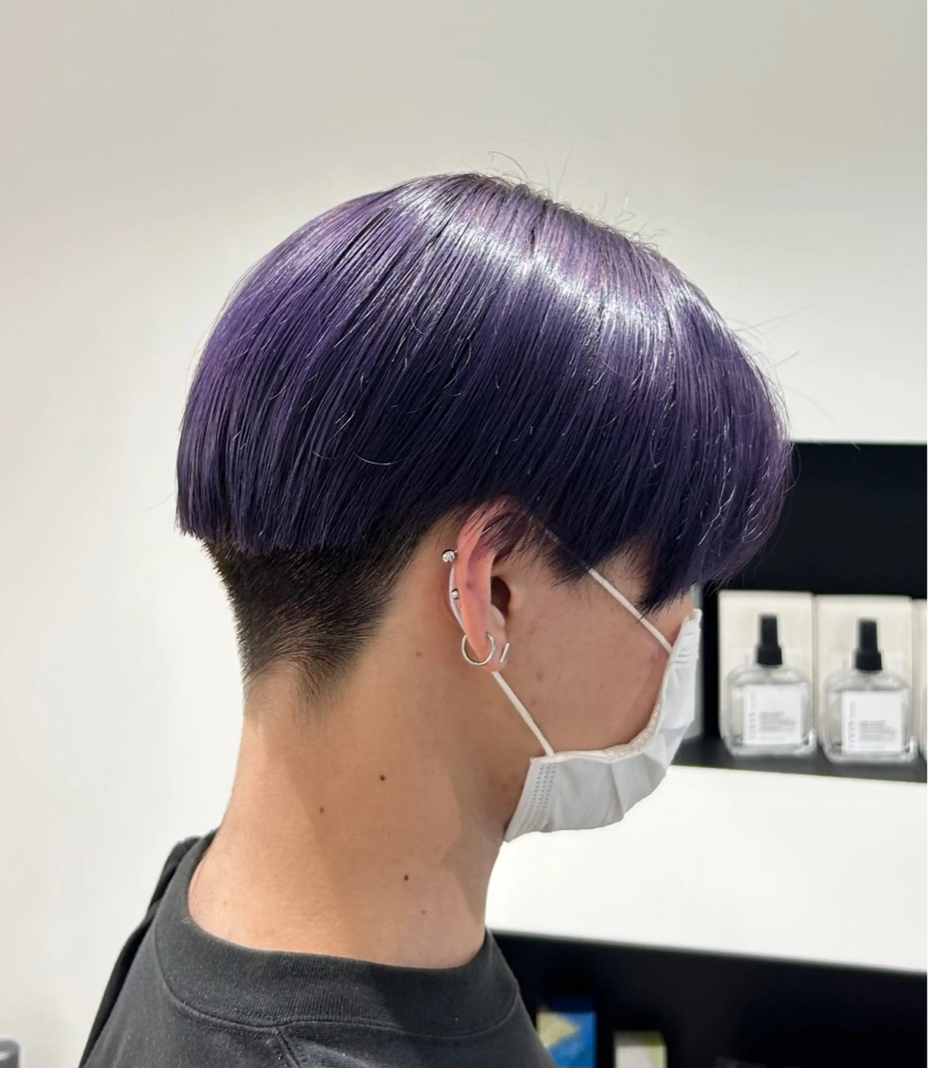 ショート カラー メンズ ラベンダーカラー パープルカラー カット ちょめ/八王子 ZEST emuのヘアスタイル