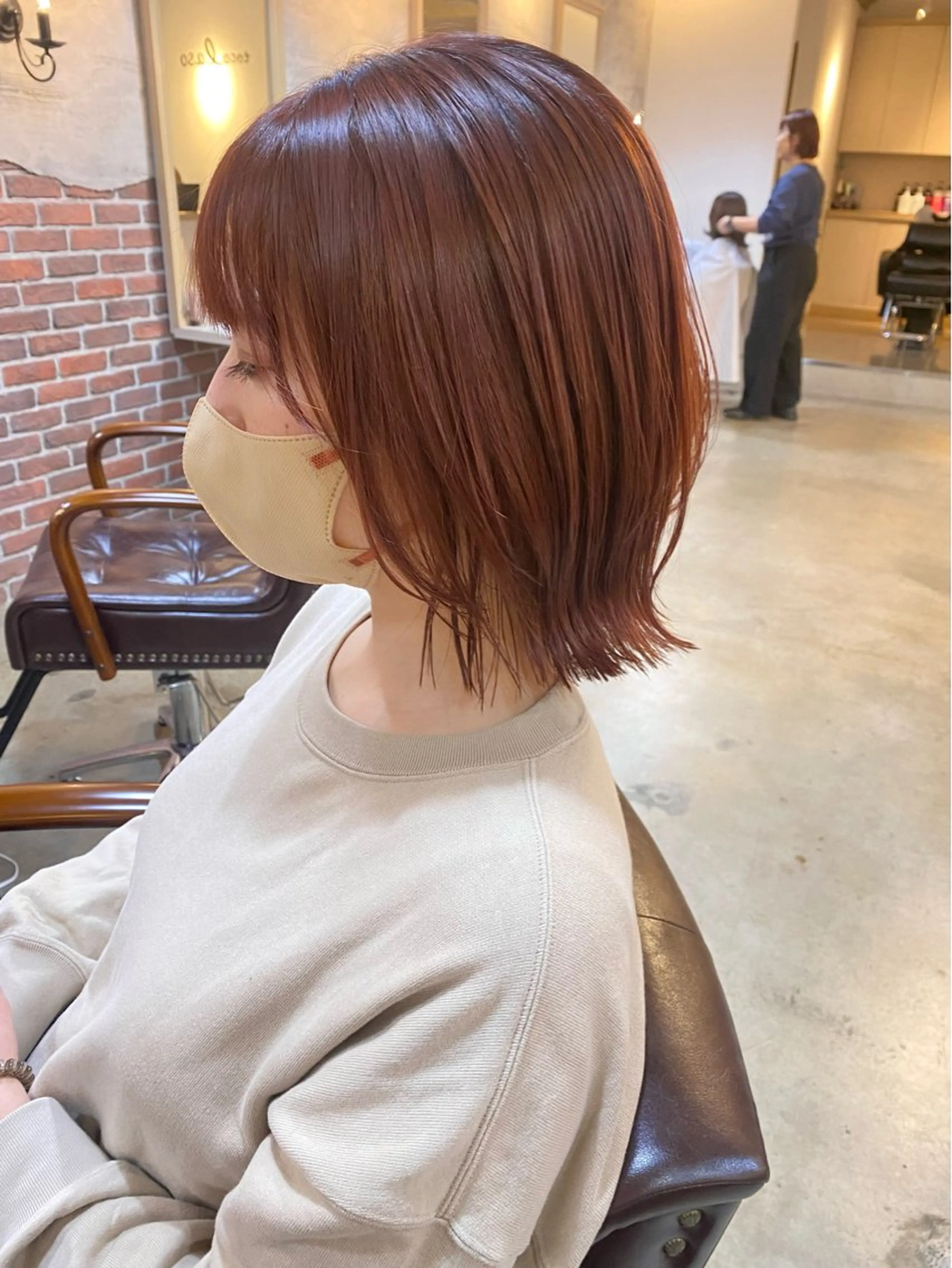 ミディアム カラー ボブレイヤー ボブ レイヤーカット tocolaso 柏所属・根本 瑠実のヘアスタイル