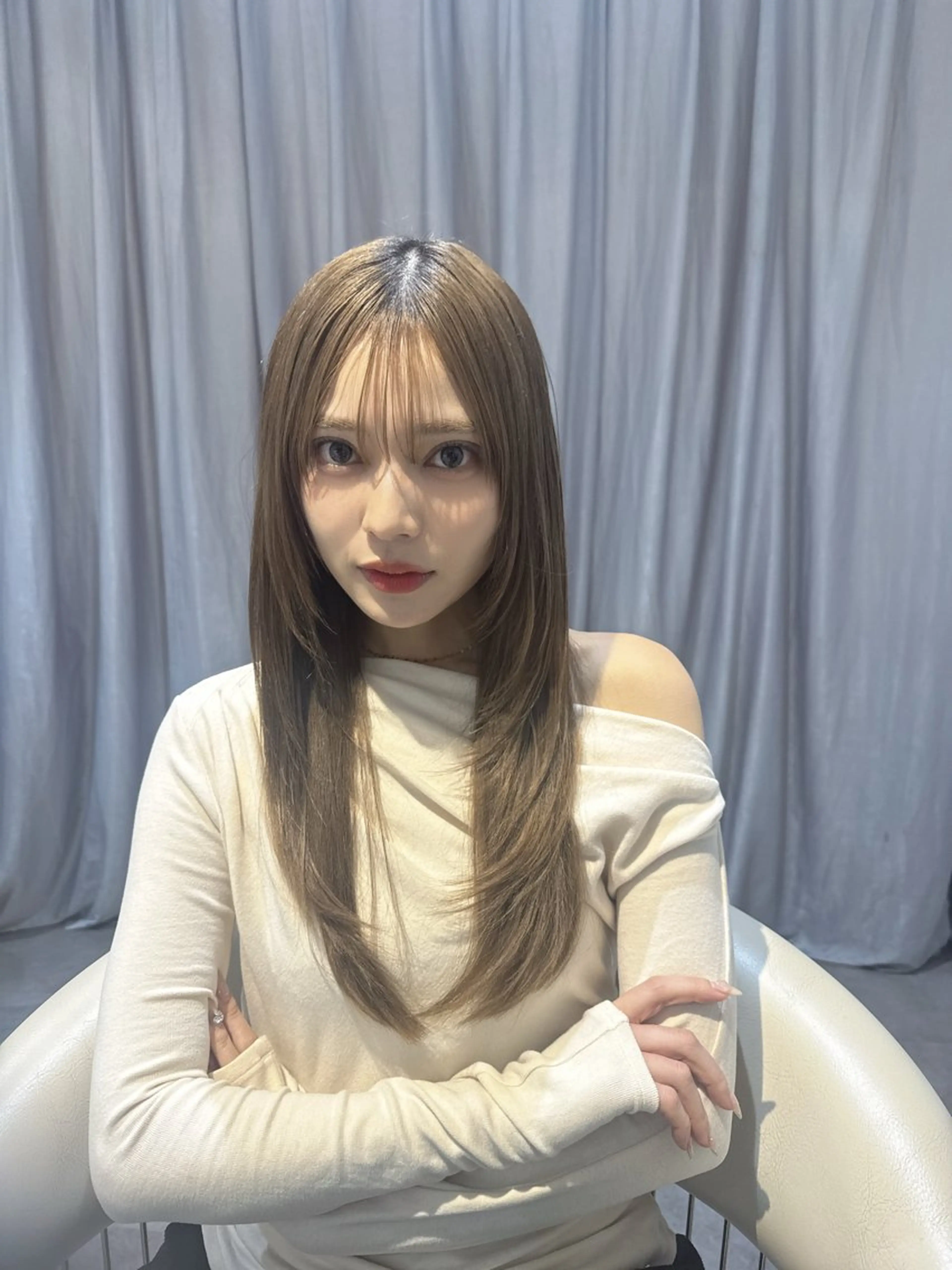 ロング カラー ベージュカラー 透明感カラー 顔まわりレイヤー レイヤーカット 小顔カット カット ヘアカラー トリートメント 💎透明感カラー特化 💎TAISEIのヘアスタイル