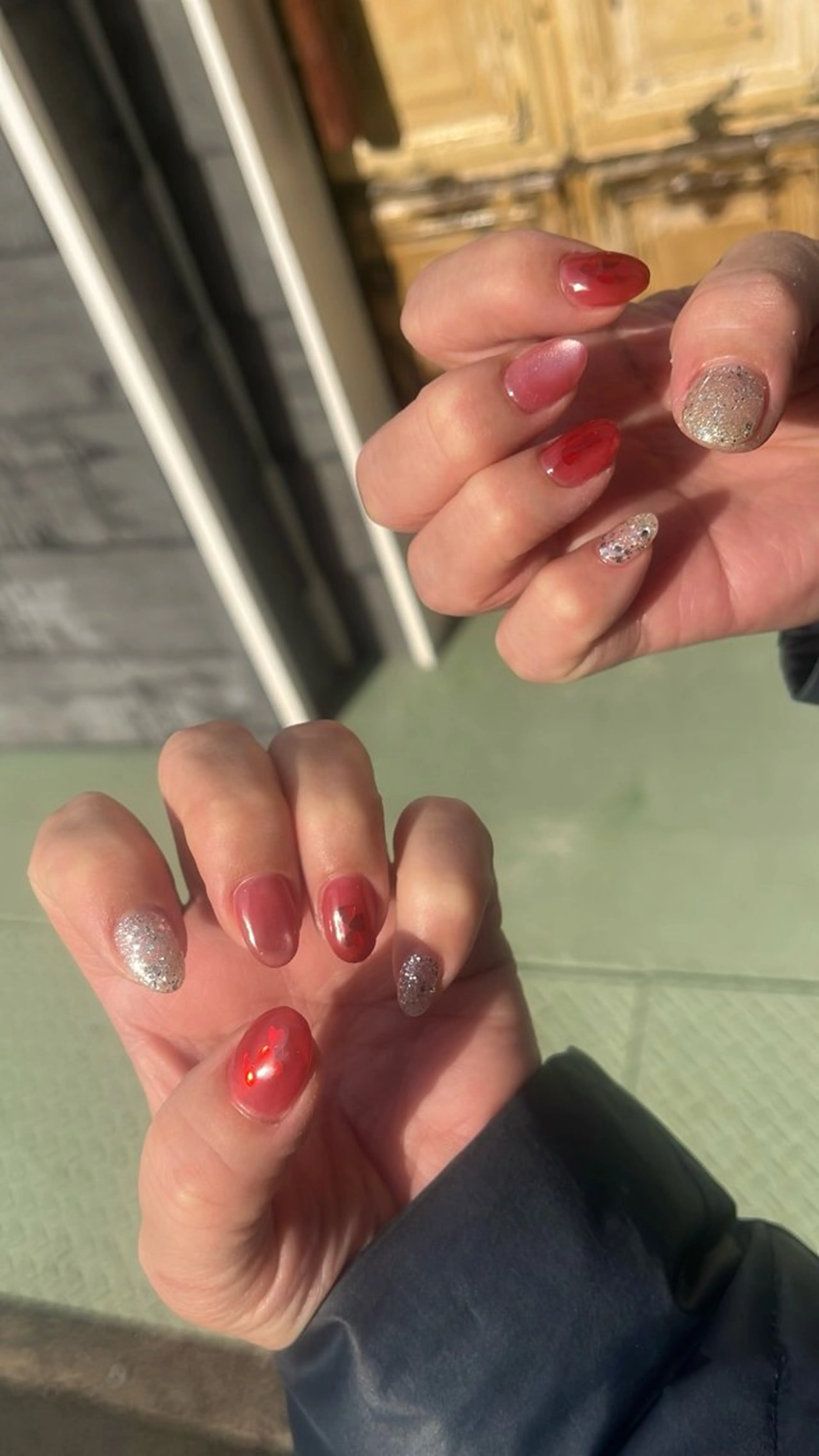ネイル フラッシュネイル マグネットネイル ニュアンスネイル シンプルネイル バレンタイン ハンドネイル SAKU  nail[サクネイル]所属・SAKU nail 作島茜のネイルデザイン