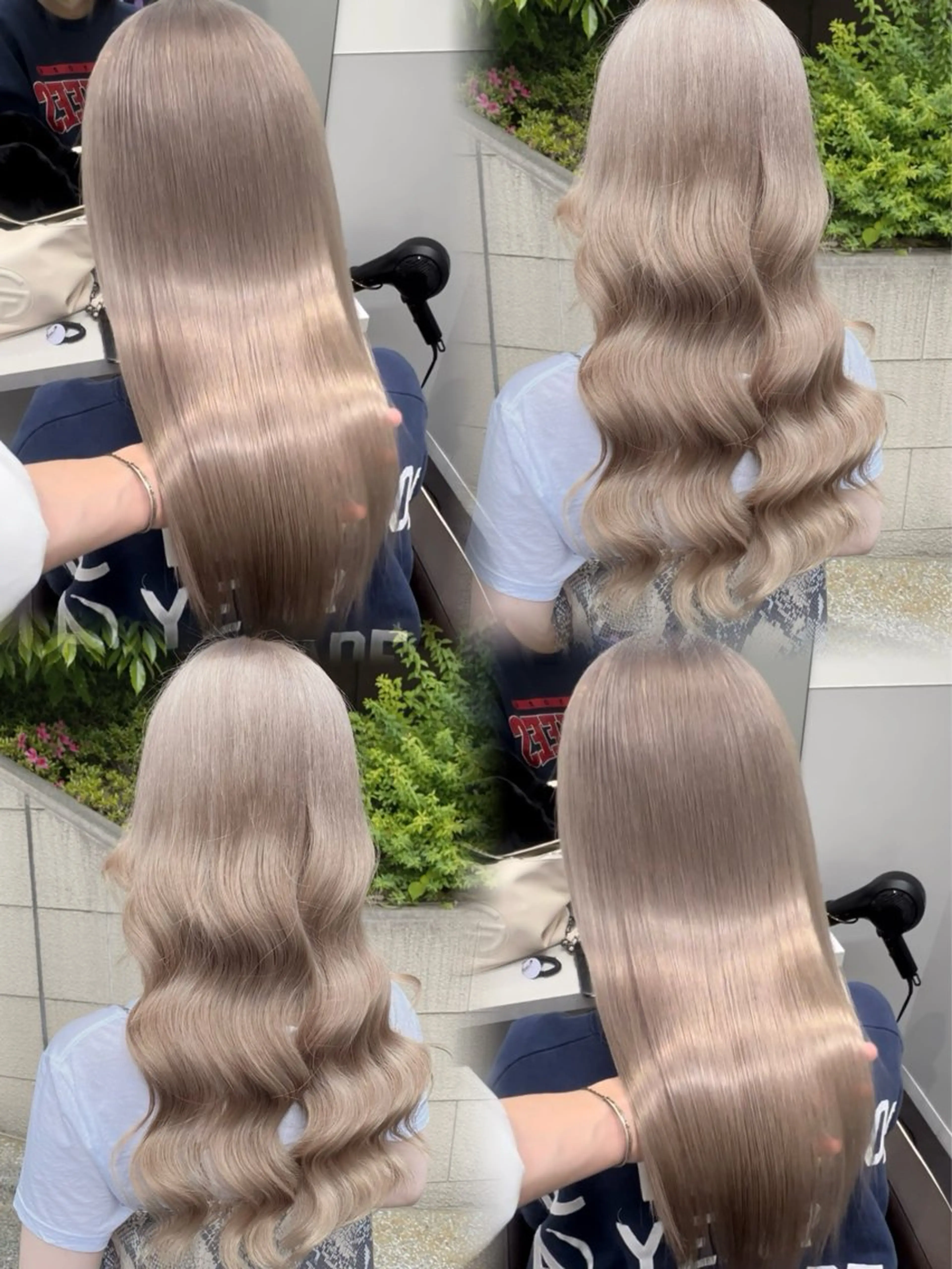 セミロング カラー ヘアカラー トリートメント ハイトーン×韓国ヘア 💍tiam💍のヘアスタイル