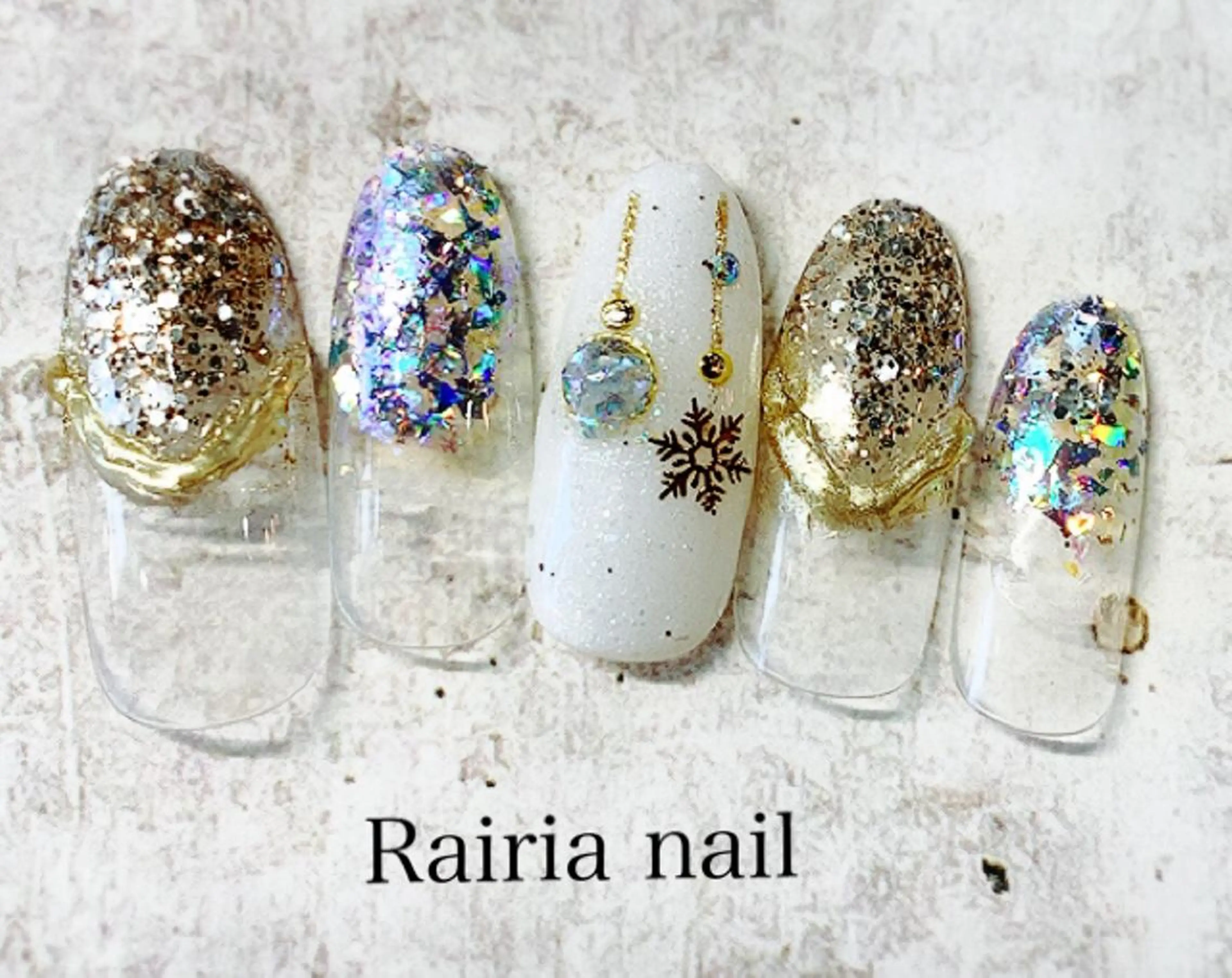 ネイル アートネイル ジェルネイル パラジェル 冬ネイル Rairia nail本八幡店のネイルデザイン