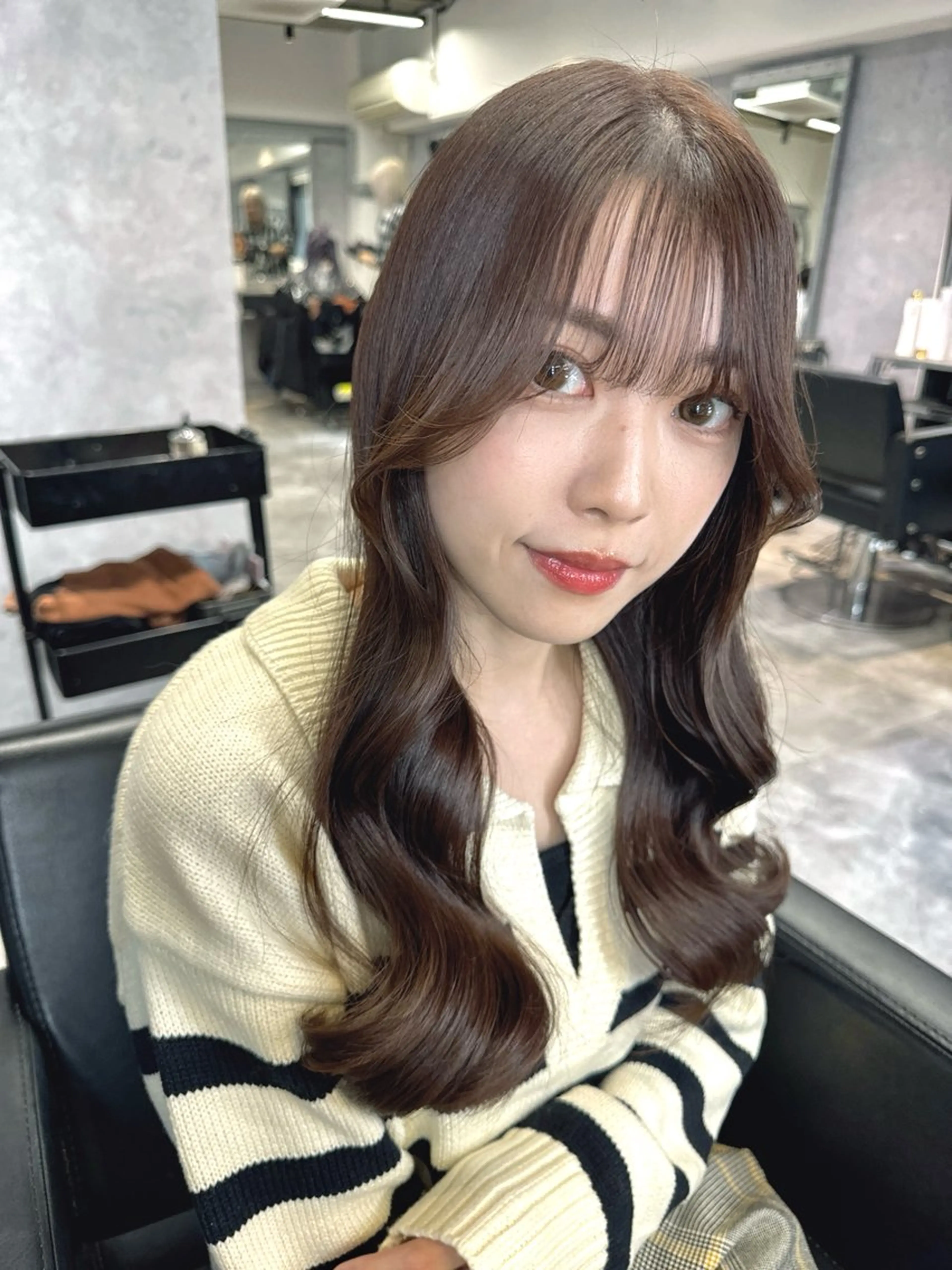ロング カット ヘアカラー トリートメント GiseL梅田所属・韓国風ヘア🇰🇷 レイヤー✨桑原　研太のヘアスタイル
