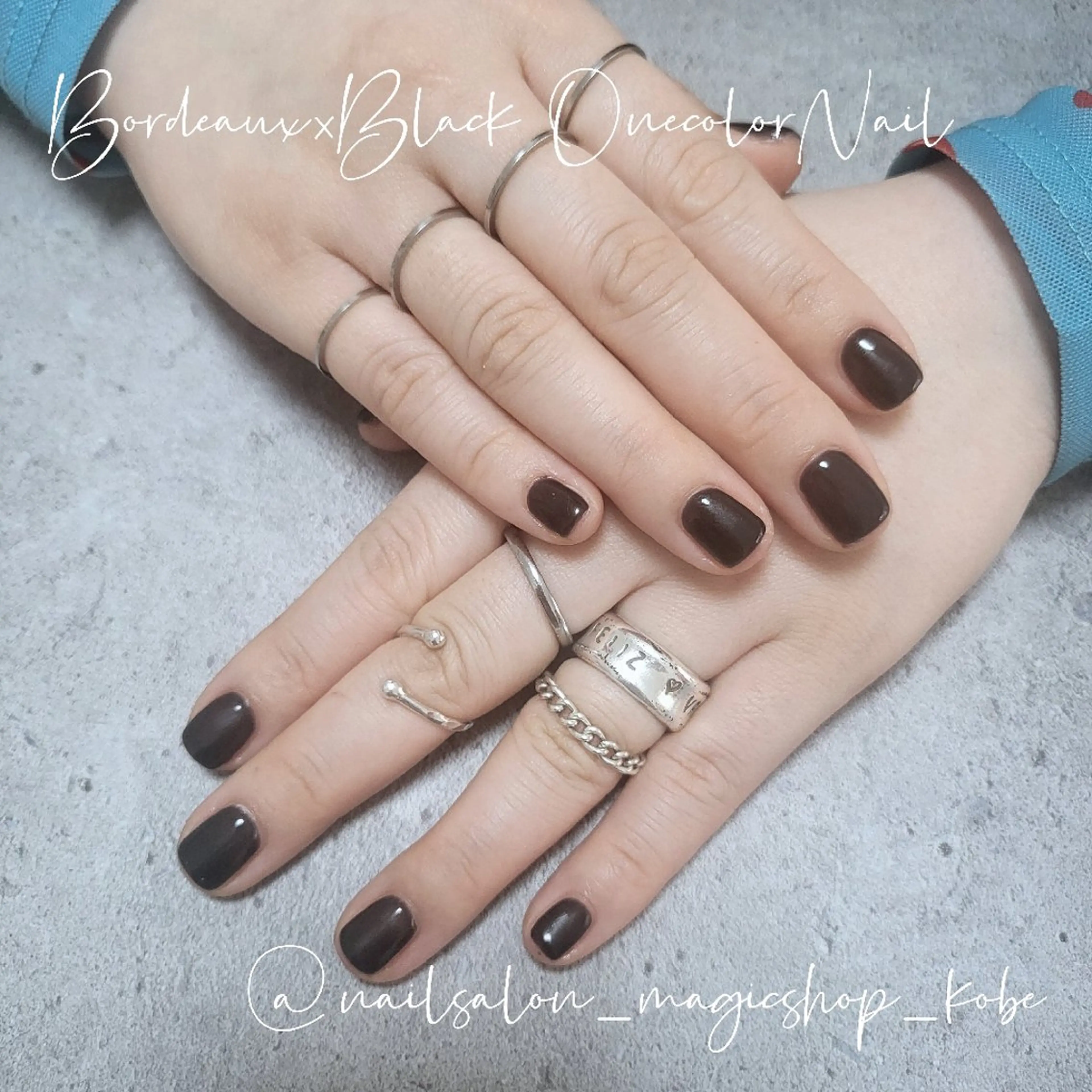 ネイル ボルドー ジェルネイル ワンカラーネイル ソフトジェル ハンドネイル Nailsalon MagicShopのネイルデザイン