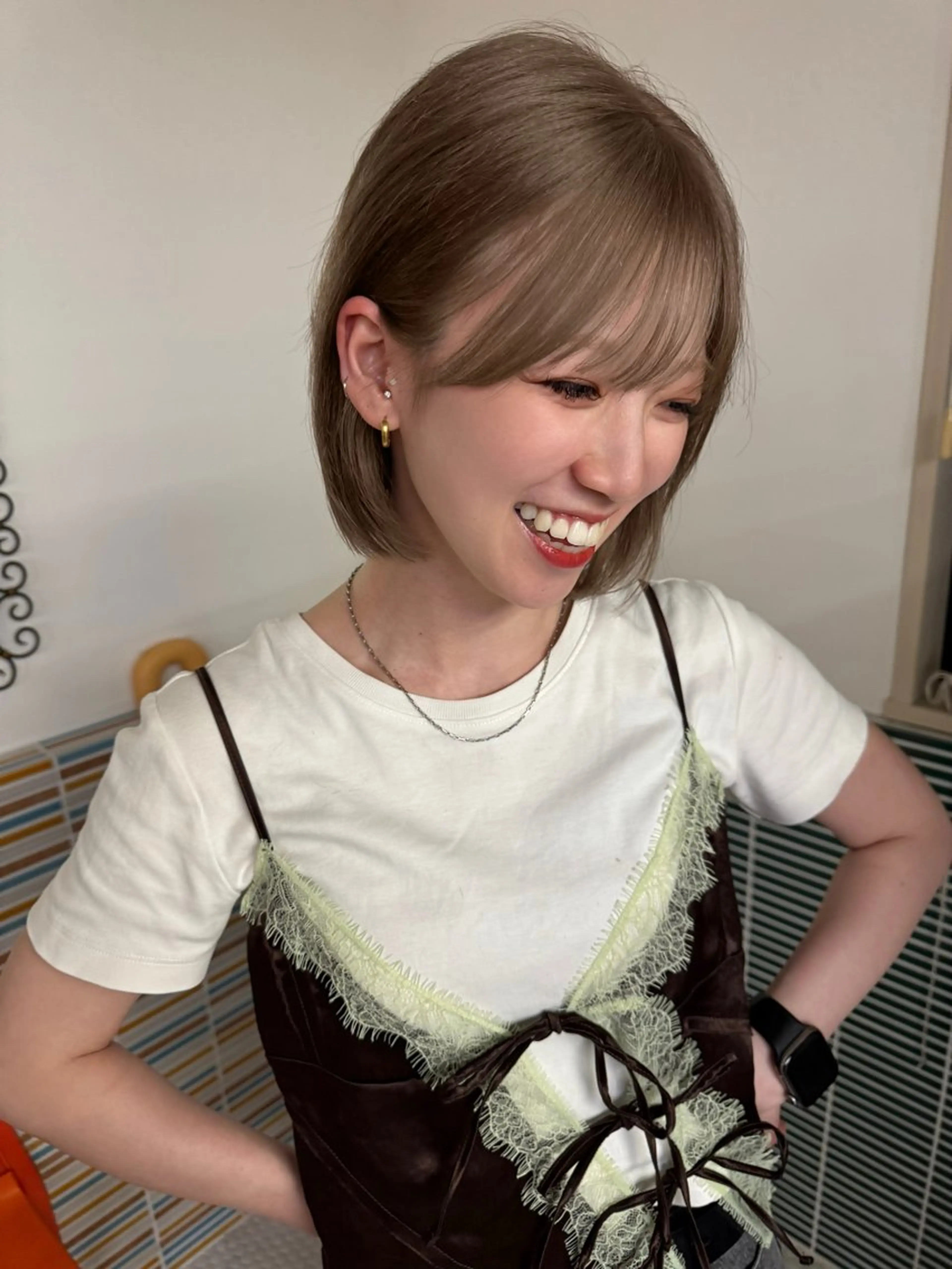 ショート カラー カット ヘアカラー トリートメント ブリーチカラー/ 梅田中崎町/あかりのヘアスタイル