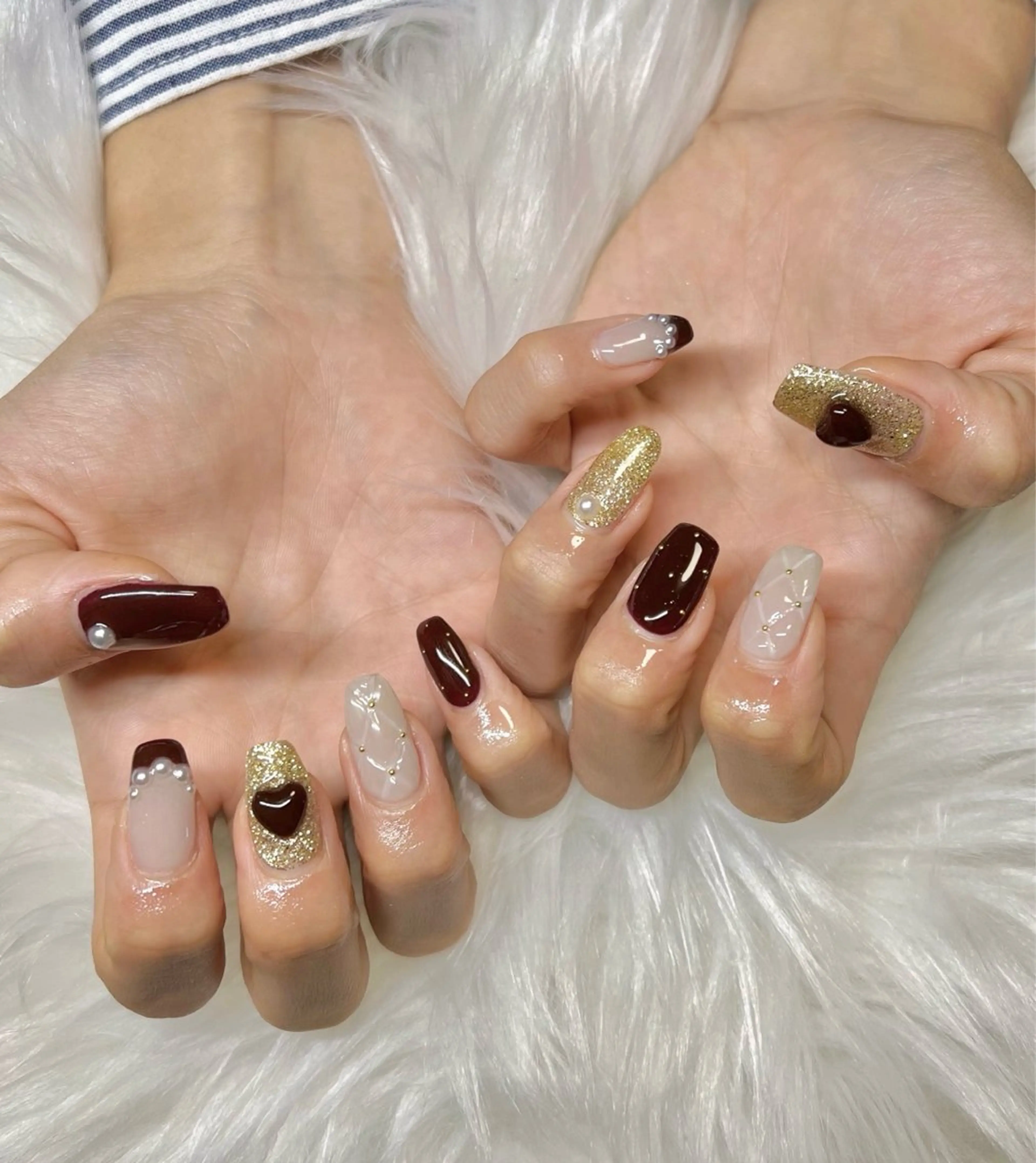 ネイル ボルドー ハンドネイル CHARME 〔RINA〕のネイルデザイン
