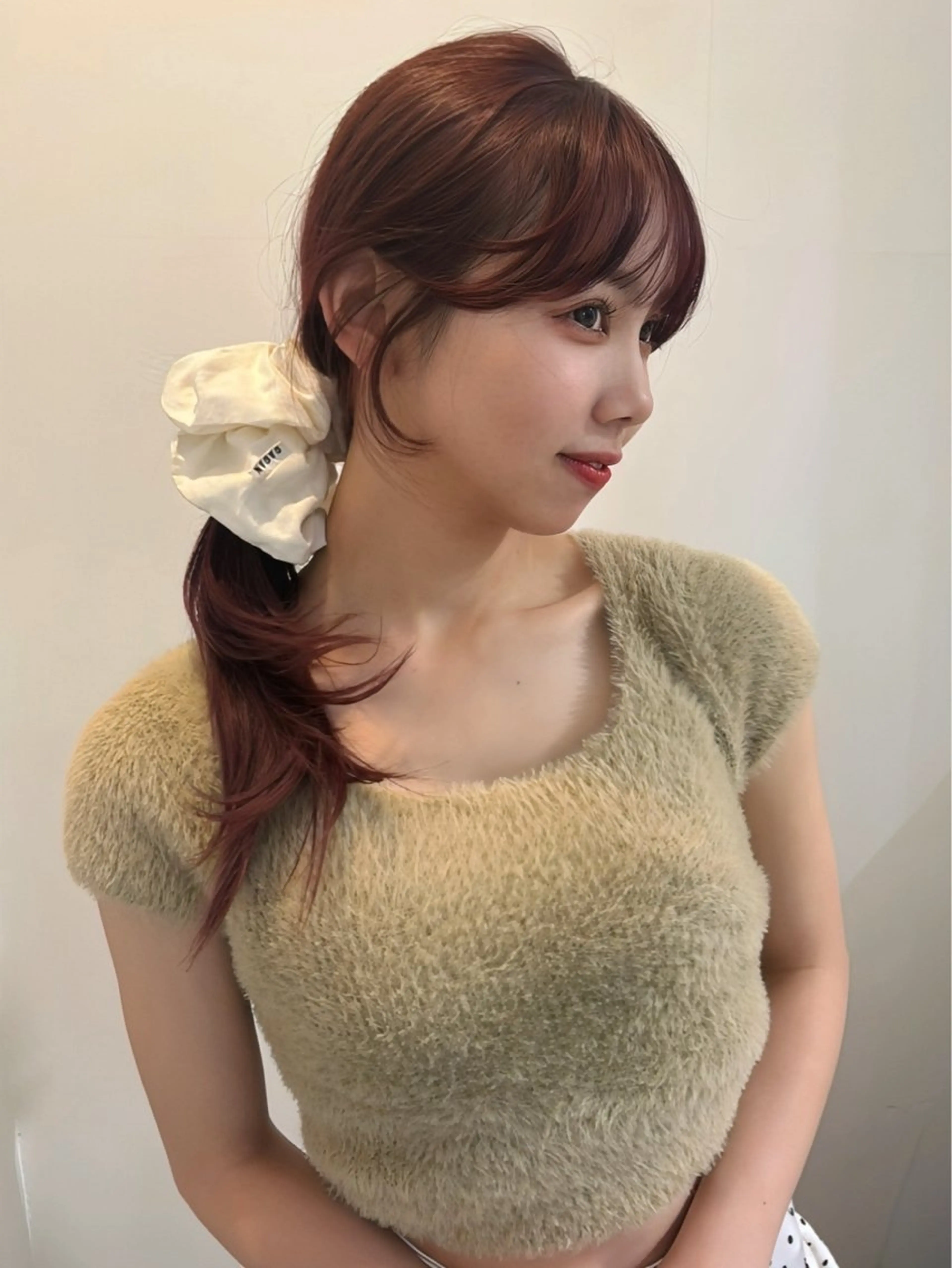 セミロング カラー ブラウンカラー ピンクカラー ピンクブラウン レッドカラー 顔周りカット カット ヘアカラー トリートメント kanami/ 中崎町美容室のヘアスタイル