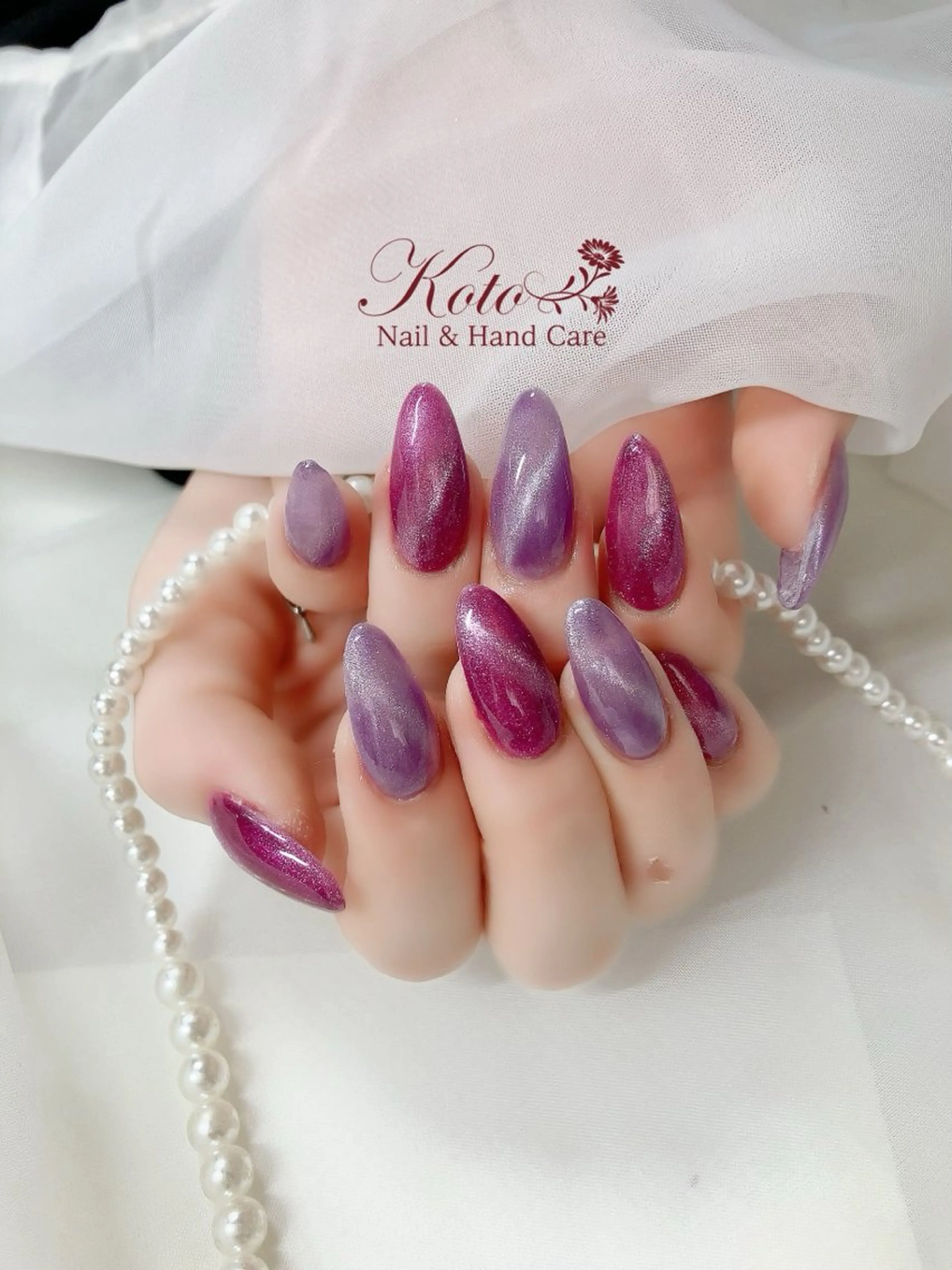 ネイル 長さ出し ジェルネイル マグネットネイル 持ち込み ニュアンスネイル ハンドネイル Nail Salon KOTOのネイルデザイン