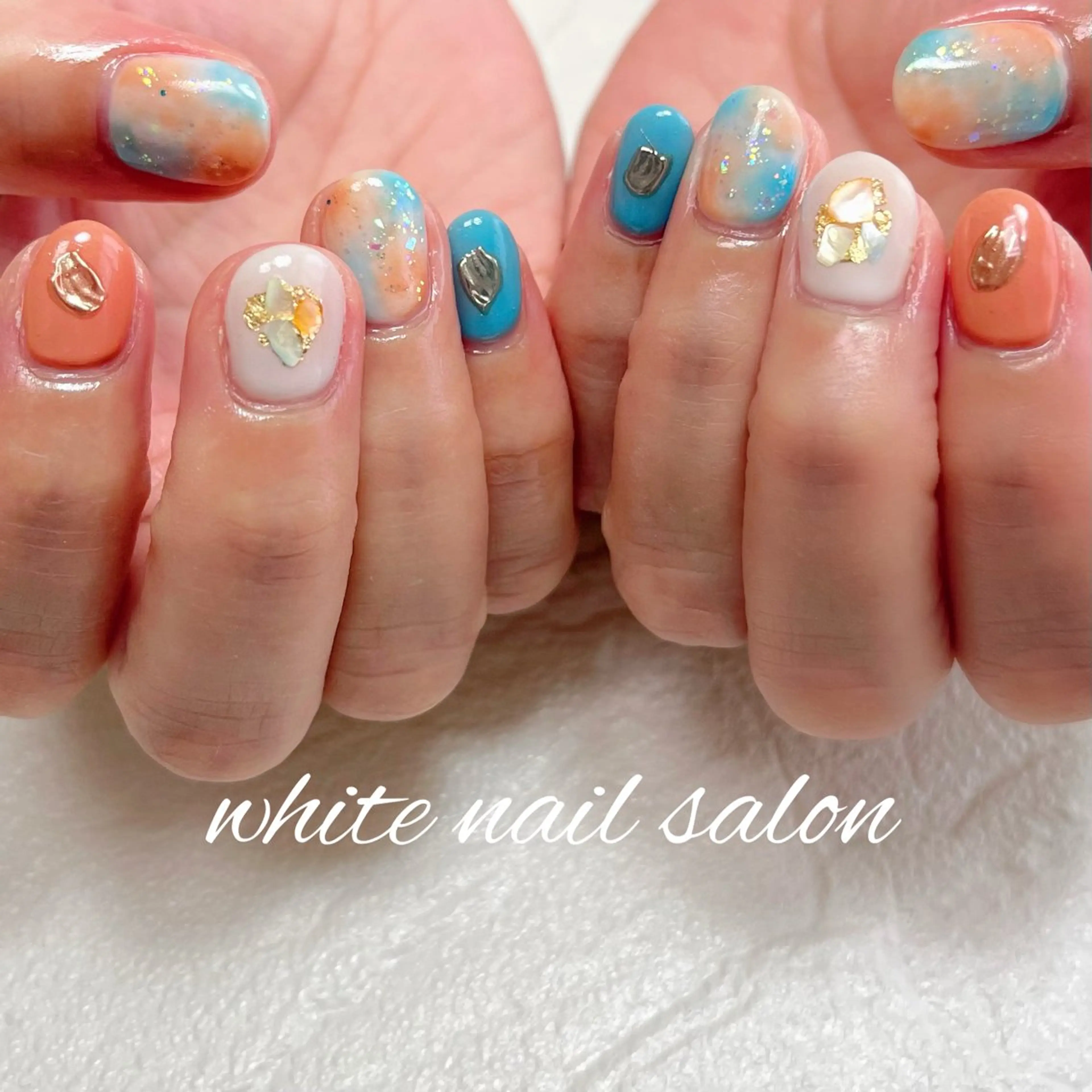 ネイル フットネイル ジェルネイル ハードジェル ラメ(グリッター) 持ち込み ハンドネイル white nail salonのネイルデザイン