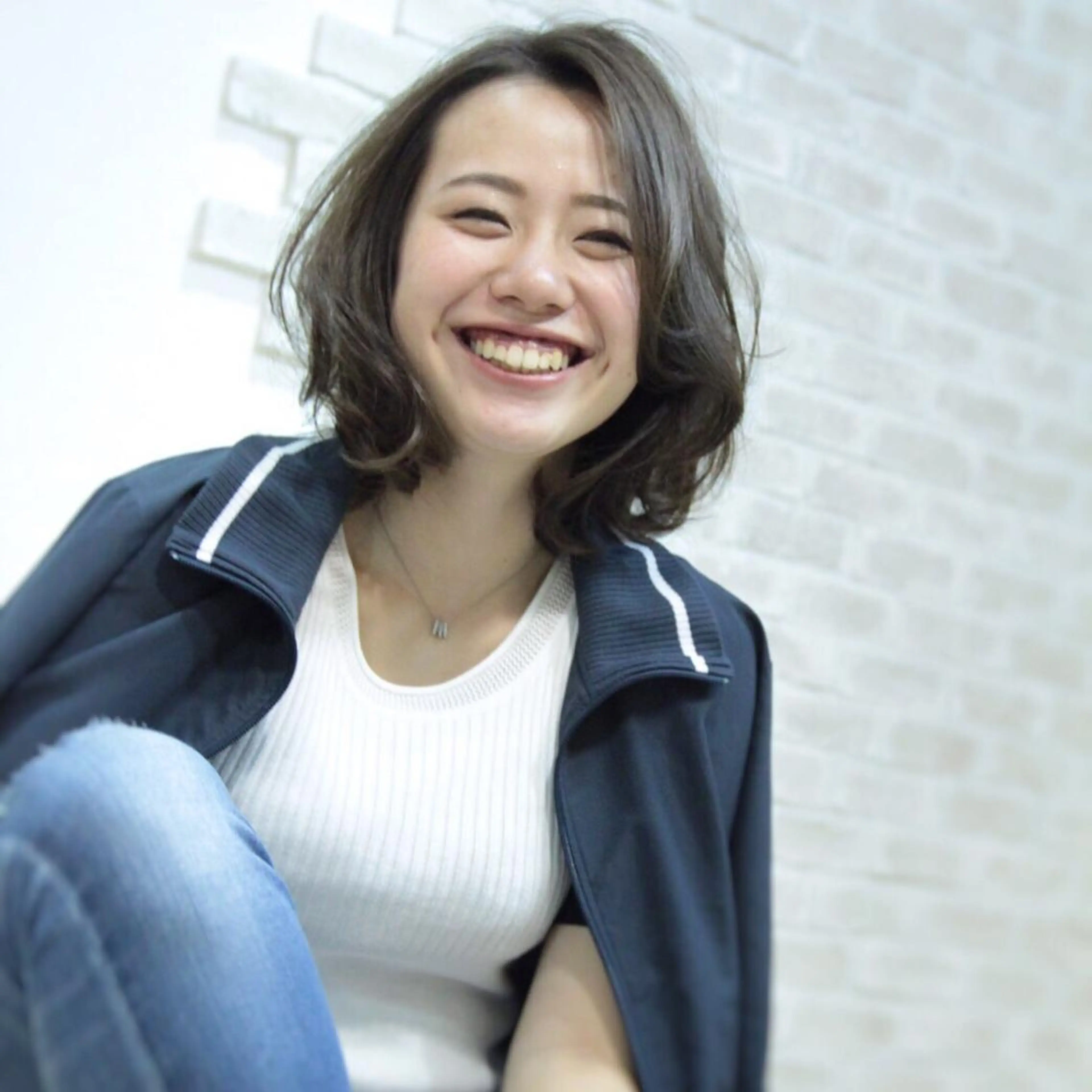 ミディアム カラー ヘアアレンジ アッシュ アッシュグレー ハットリ /北習志野のヘアスタイル