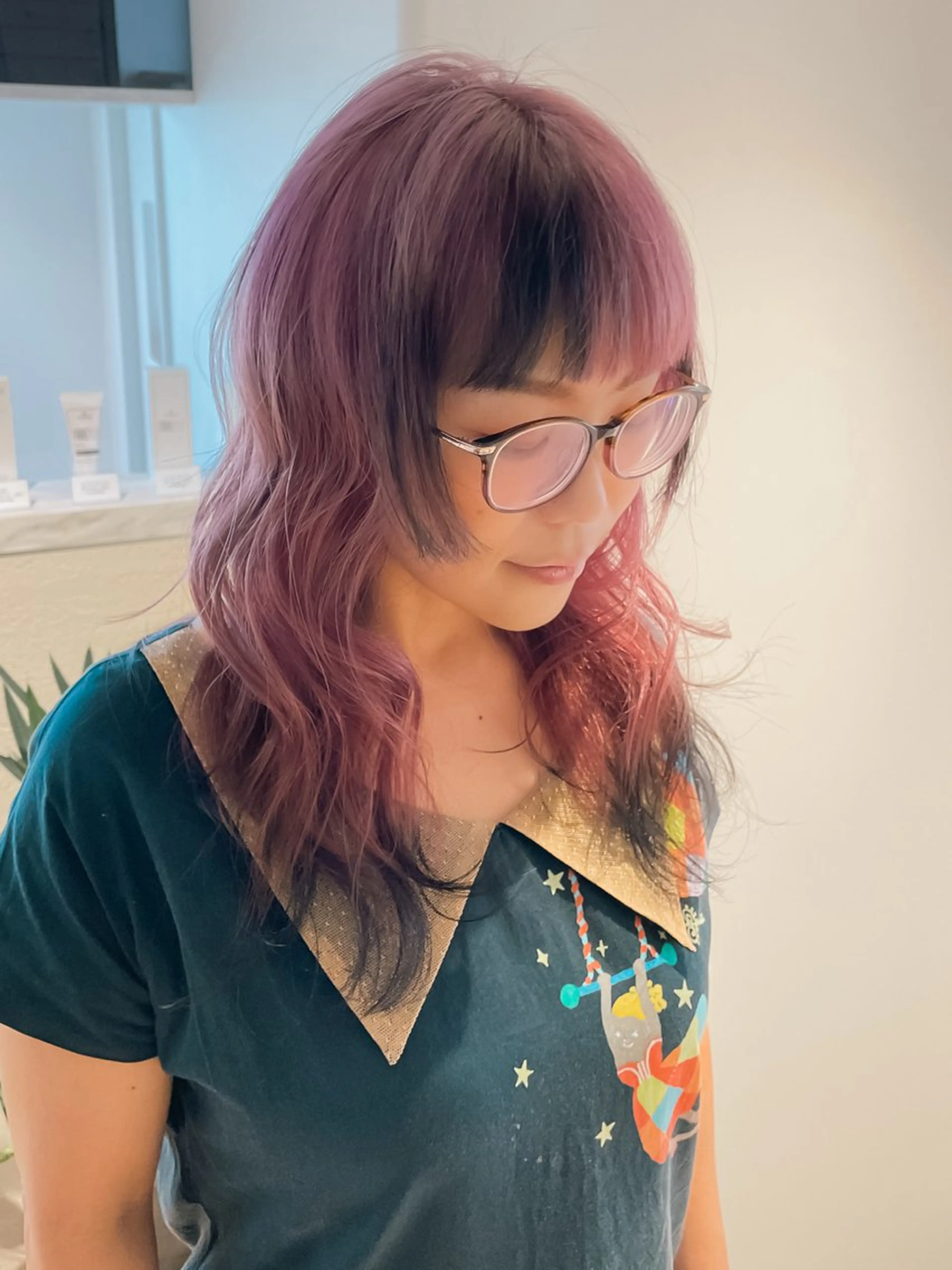 セミロング カラー カット ヘアカラー トリートメント Miyamoto Yasuchikaのヘアスタイル