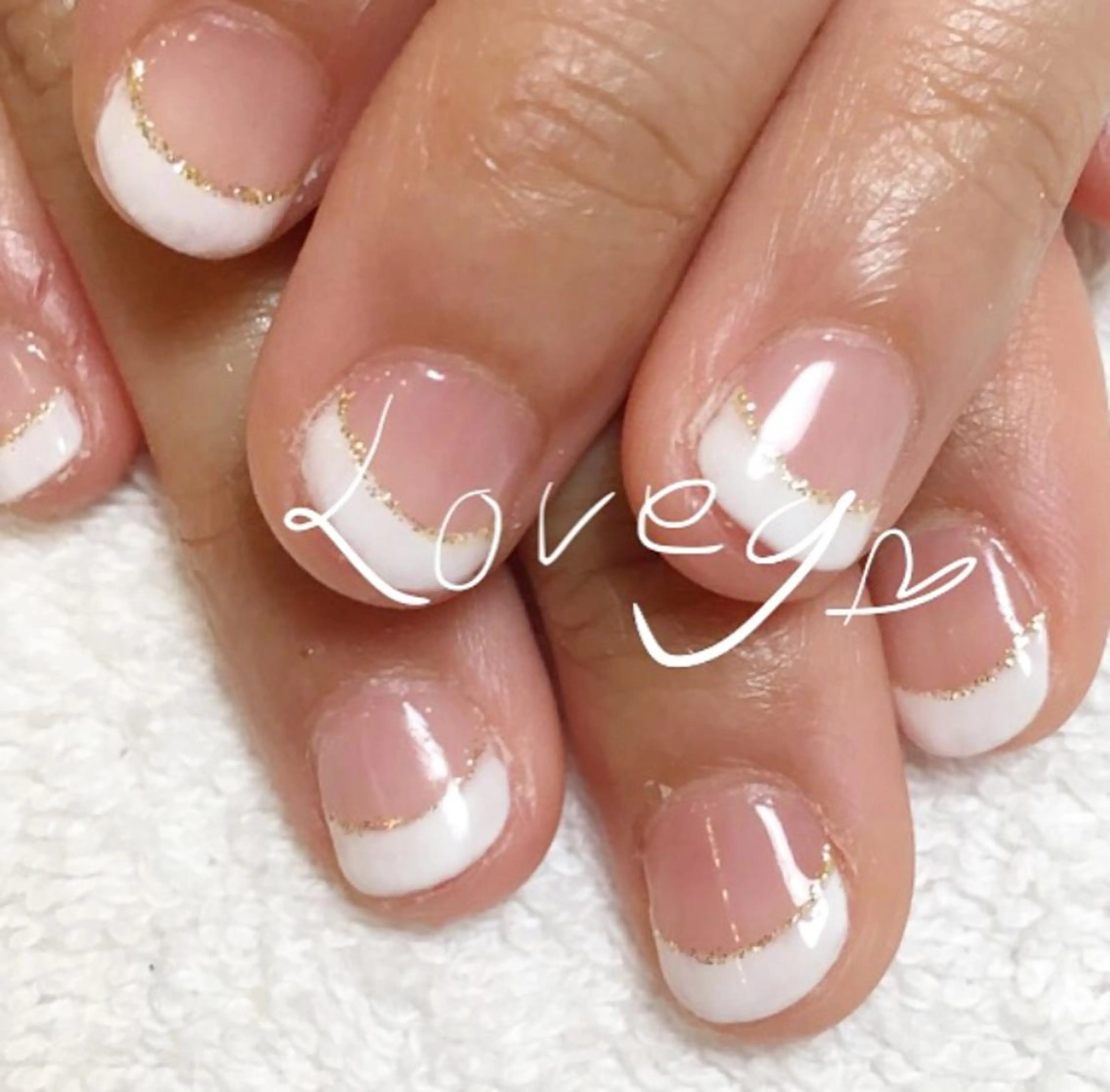 ネイル フレンチネイル ショートネイル シンプルネイル プライベートサロン loveyのネイルデザイン
