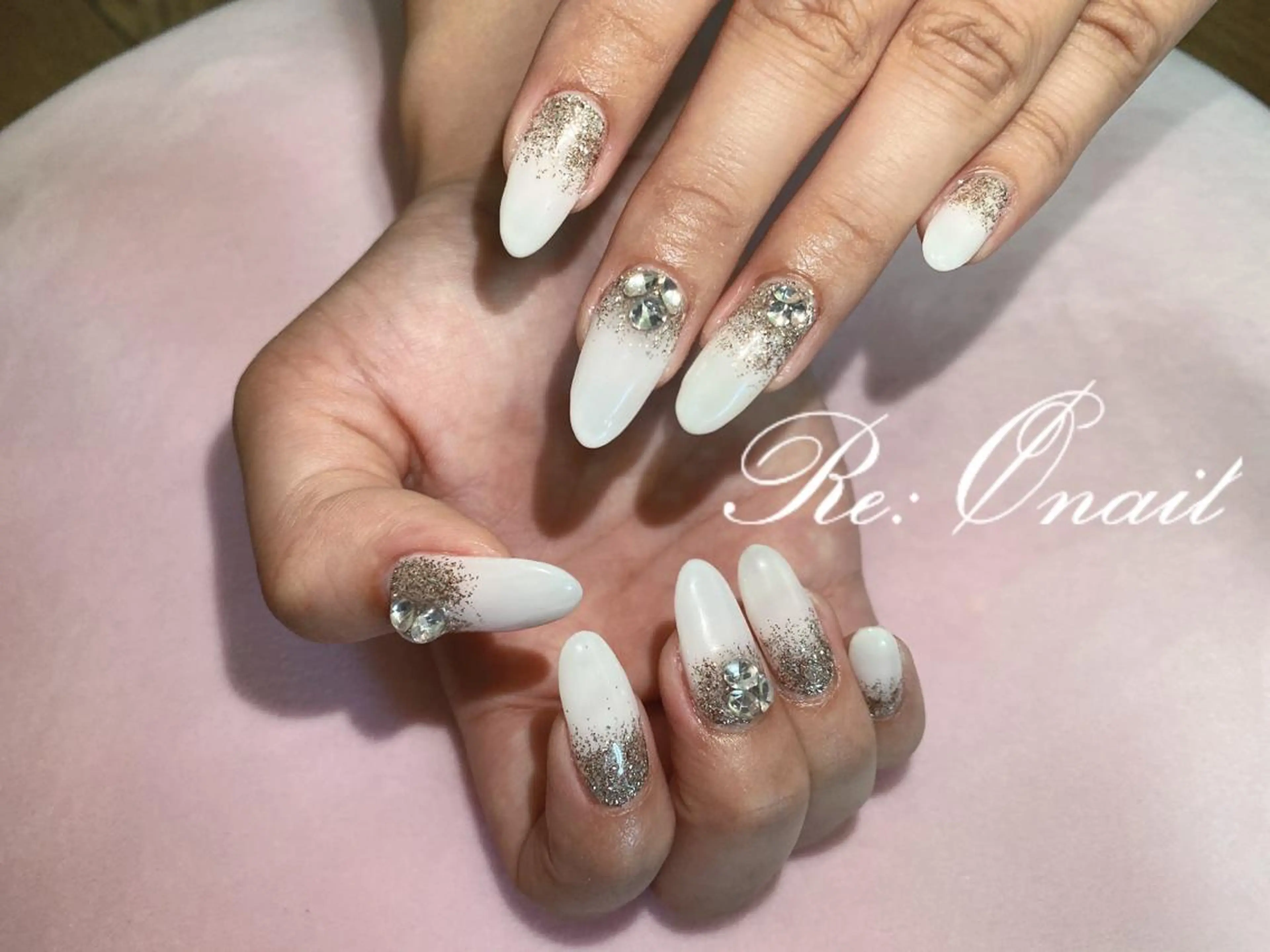 ネイル ラメ(グリッター) ラメグラデーション ハンドネイル Re:Ø nail 🩵TSUJIのネイルデザイン