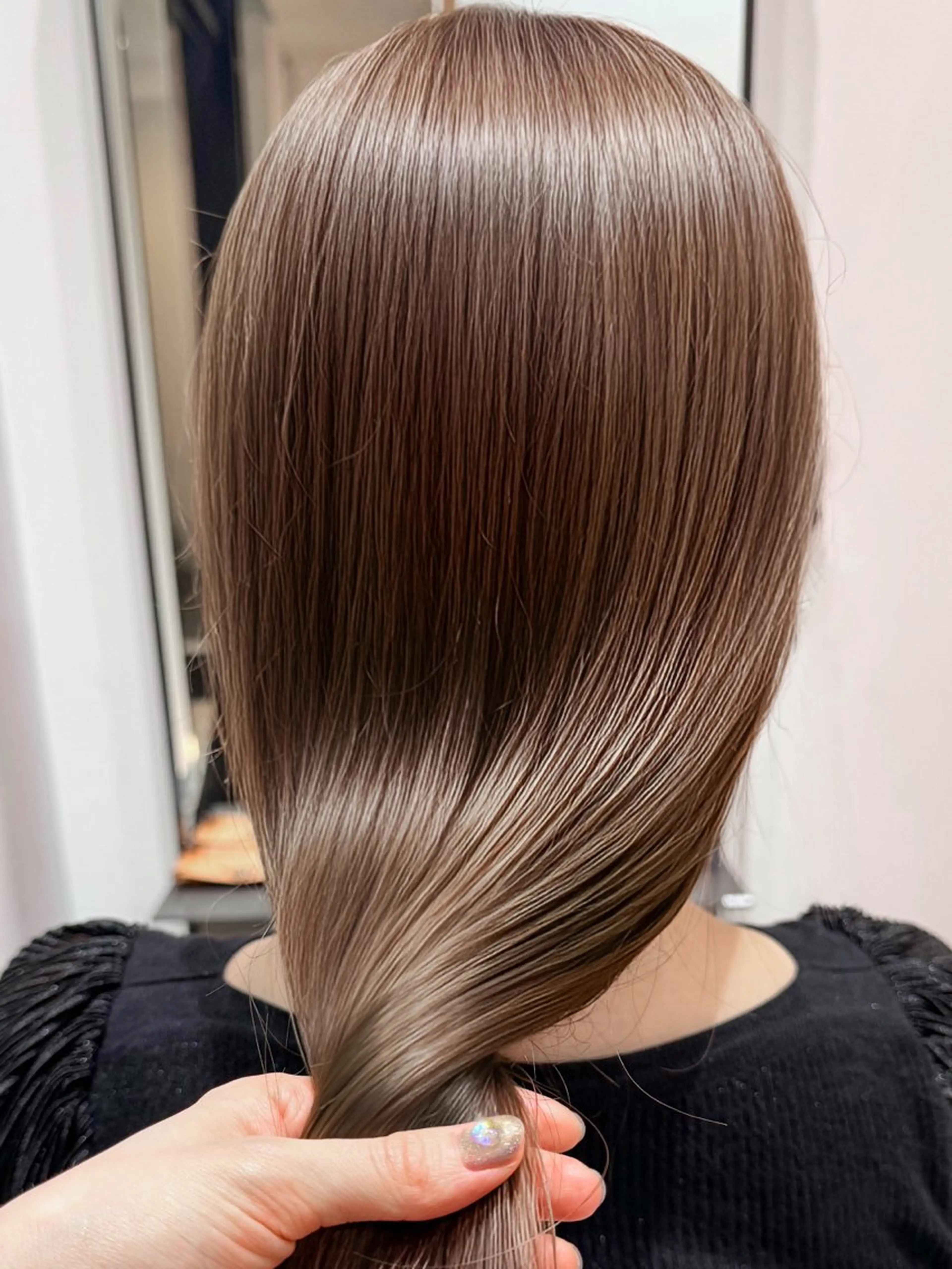 セミロング 髪質改善 カット ヘアカラー 縮毛矯正 髪質改善/透明感カラ ー🫧mizukiのヘアスタイル