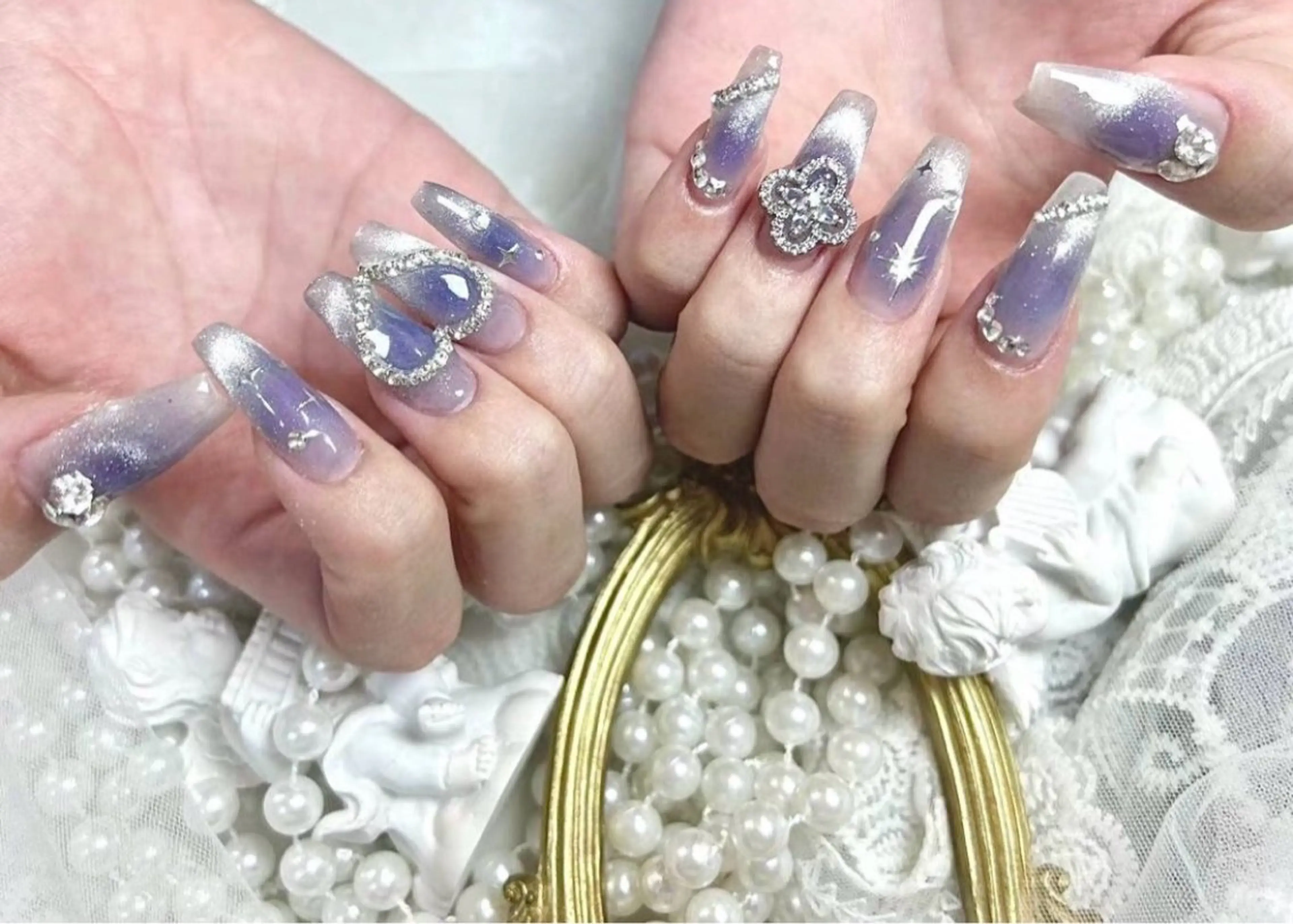 ネイル アートネイル フットネイル フレンチネイル ジェルネイル ハート My nail所属・babarla Nailのネイルデザイン