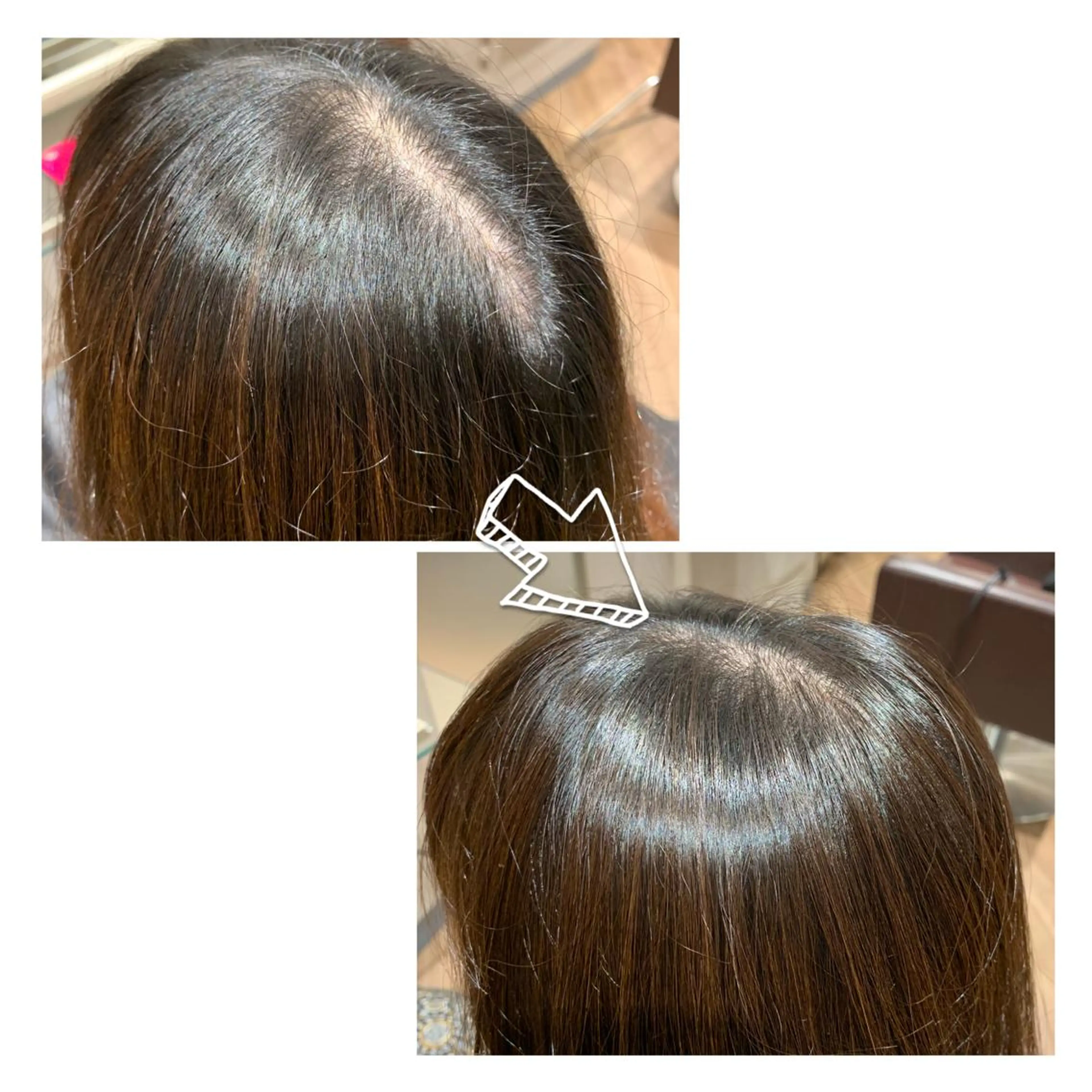 セミロング カラー メッシュ ごとう さなのヘアスタイル