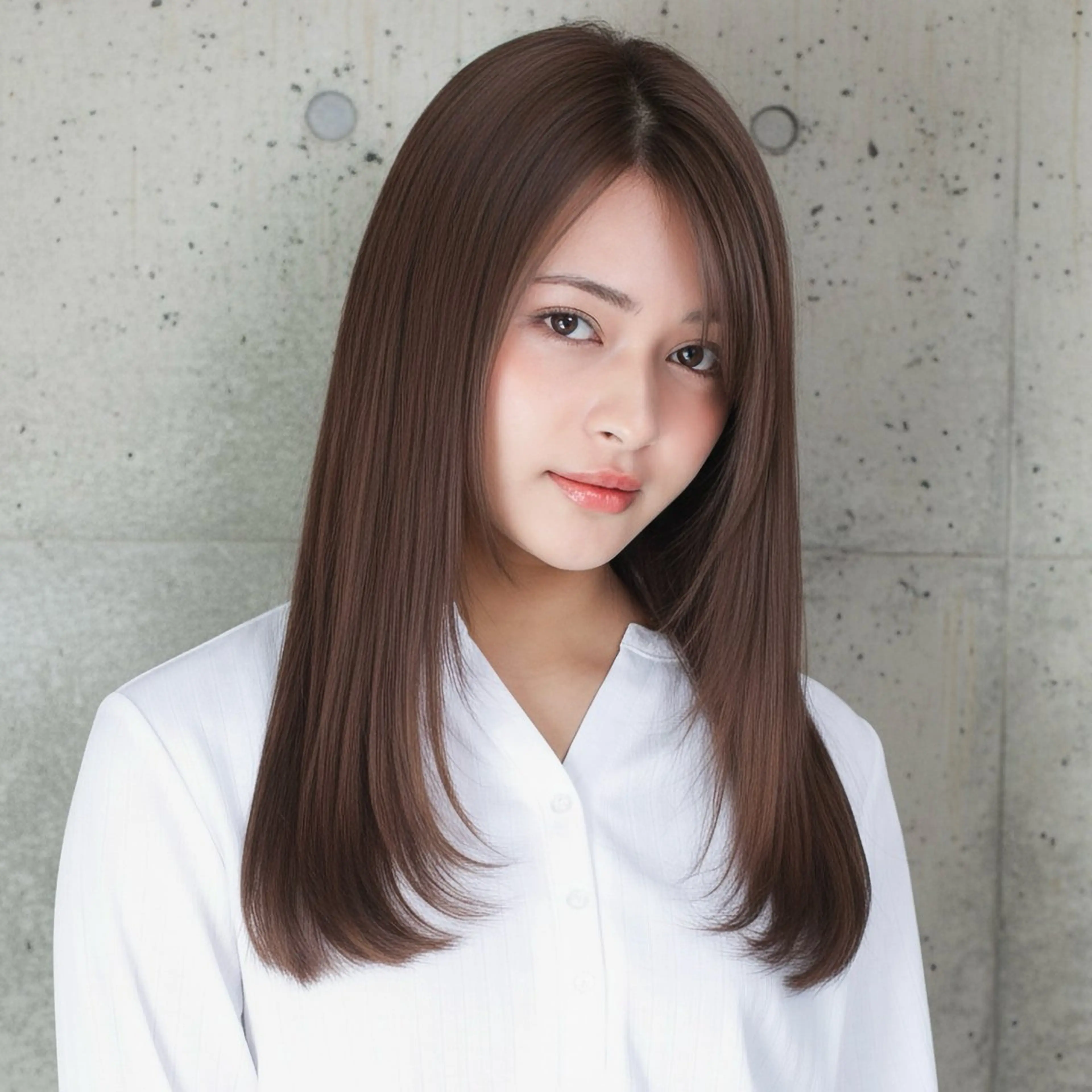 セミロング カット 田窪 珠妃のヘアスタイル