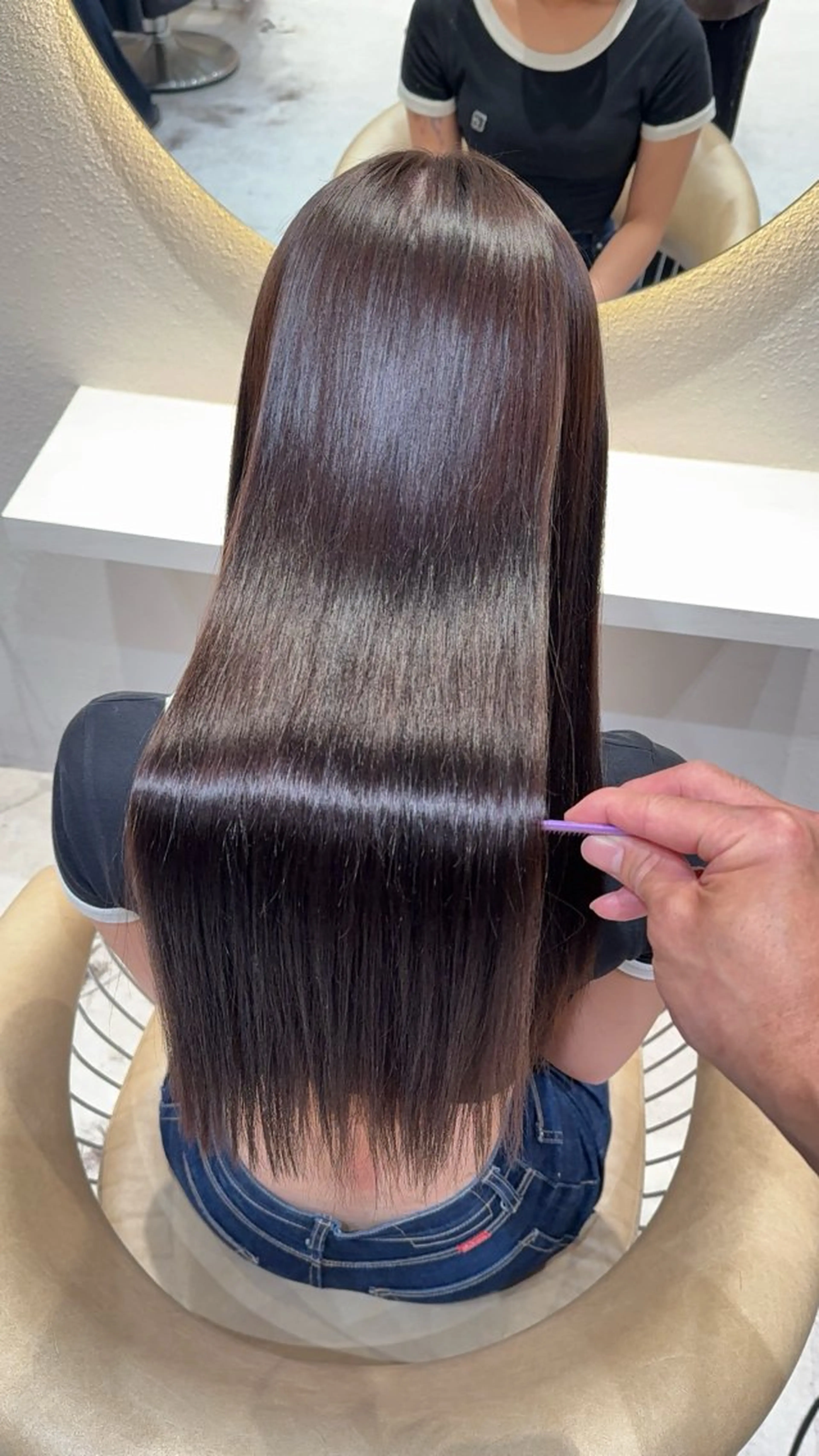 セミロング カラー カット ヘアカラー 縮毛矯正 レイヤー✨縮毛矯正 川村利幸のヘアスタイル