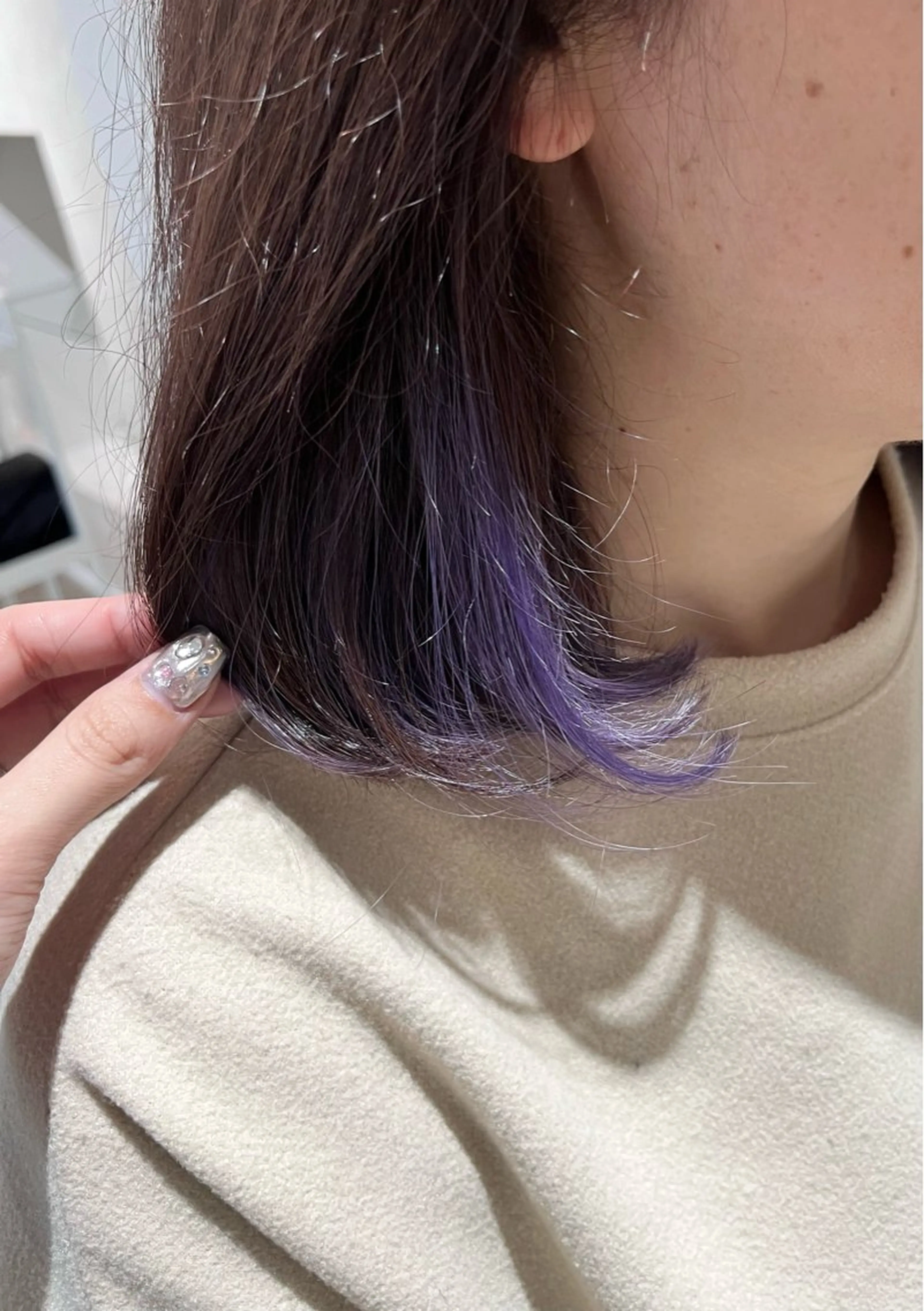 ミディアム カラー パープルカラー 暖色カラー／ ヘアセット🌛櫻井舞のヘアスタイル