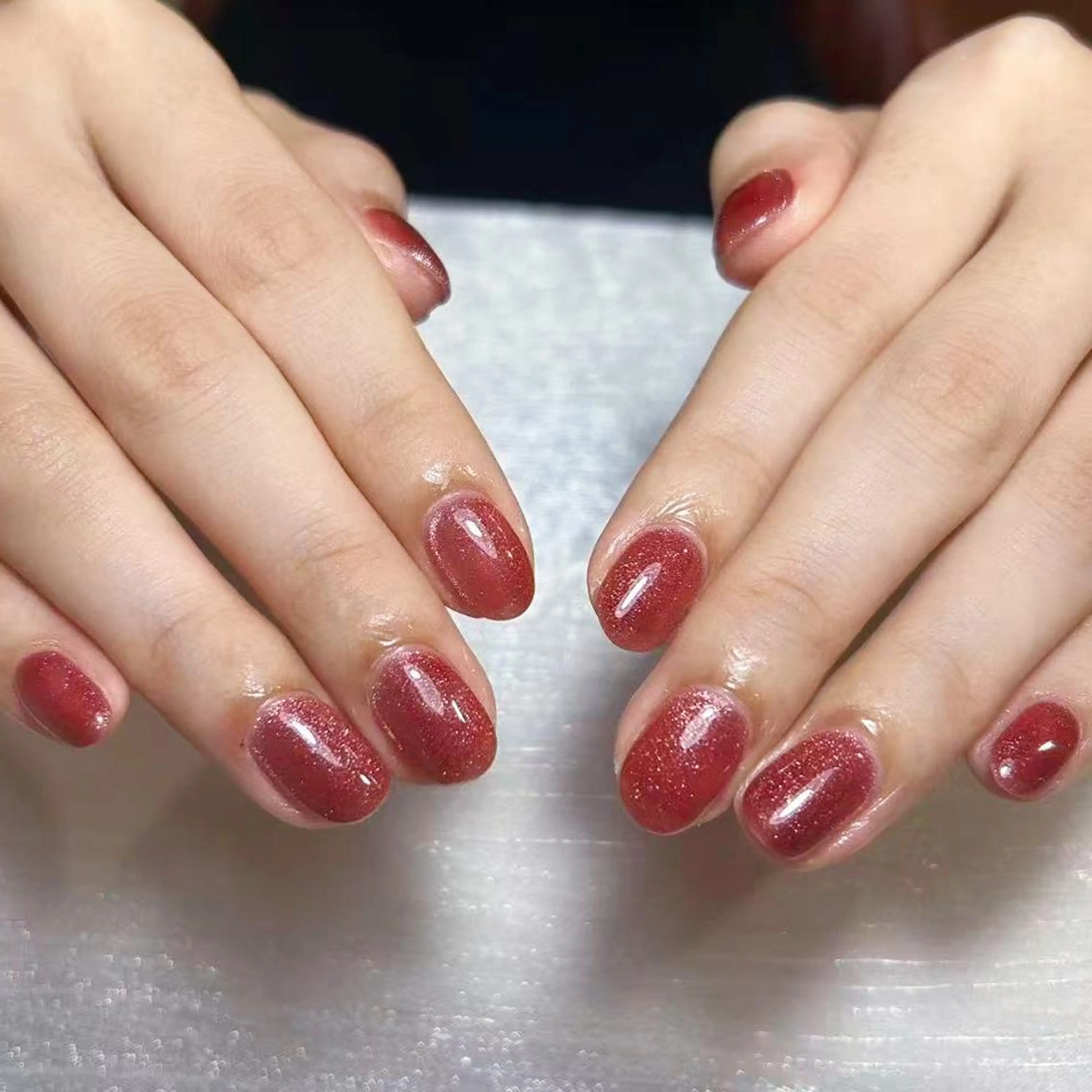 ネイル アートネイル オーロラネイル ガーリー キラキラネイル マグネットネイル ハンドネイル MIKA ✨のネイルデザイン