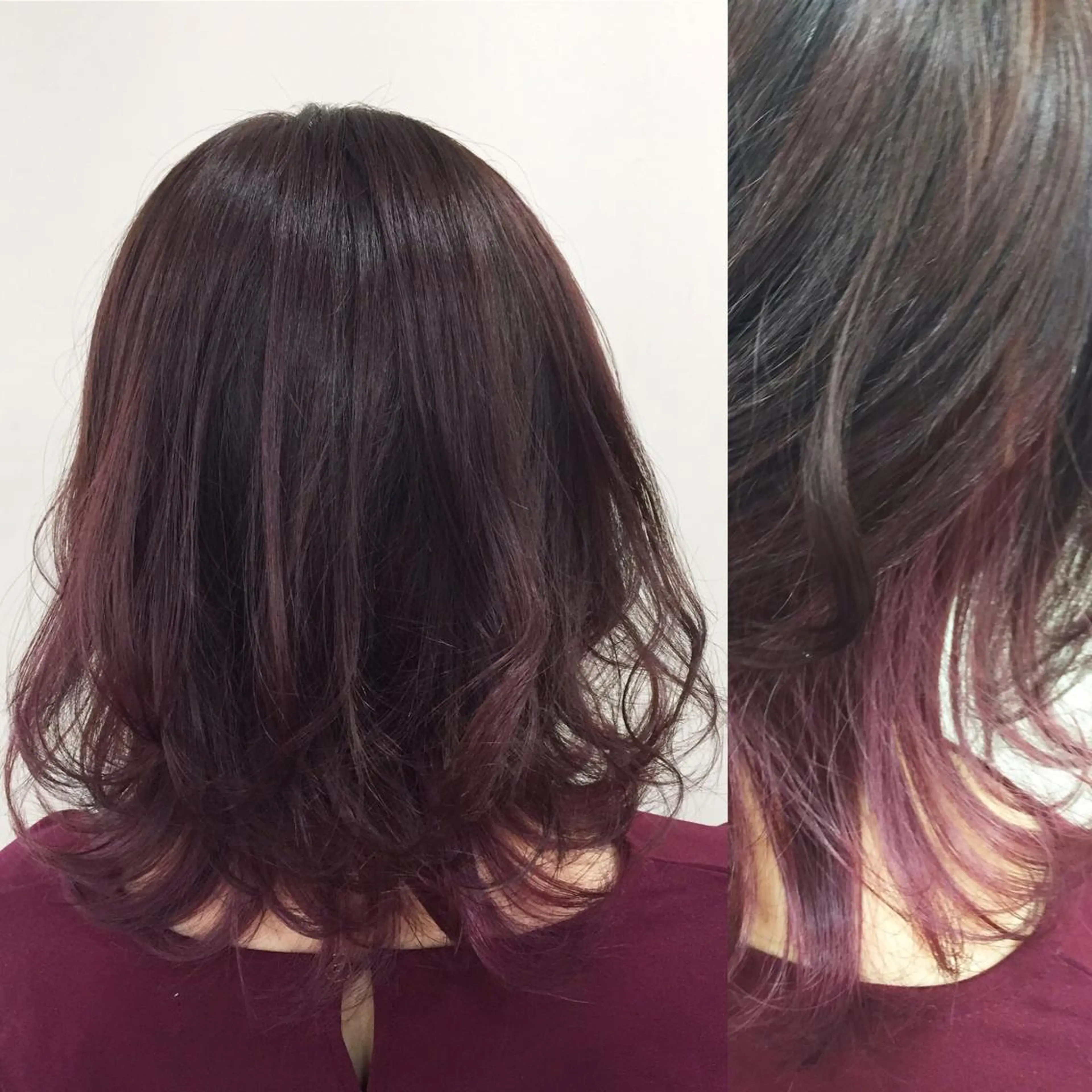 ミディアム カラー 透明感カラー イルミナカラー ピンクカラー バイオレットカラー バイオレットピンク ヘアカラー 🌛ダブルカラー 🌜SAYAKAのヘアスタイル