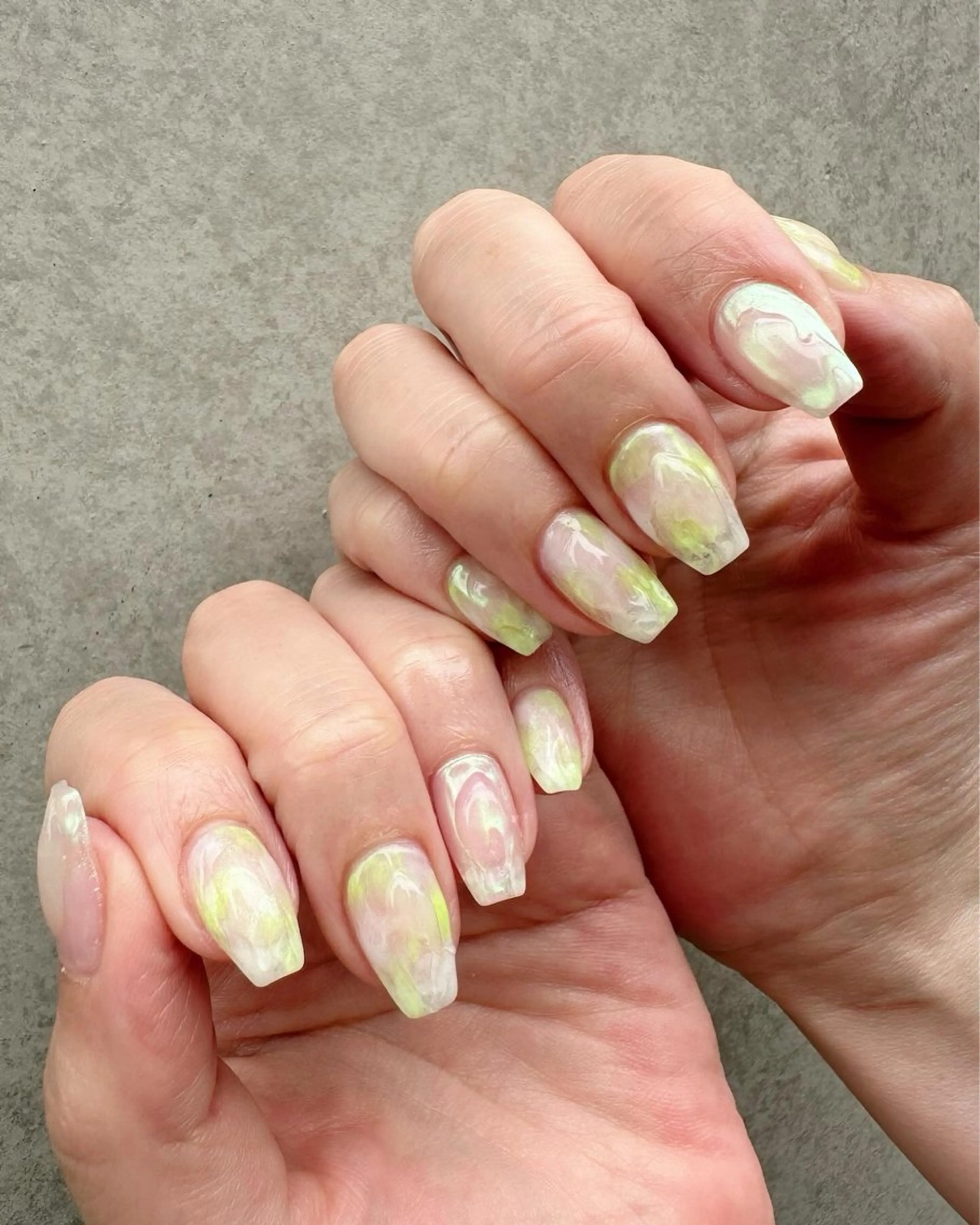 ネイル オーロラネイル クリアネイル 氷ネイル・うるうるネイル 韓国ネイル 大理石ネイル(マーブル) 🪞KAPE NAIL 🪞のネイルデザイン