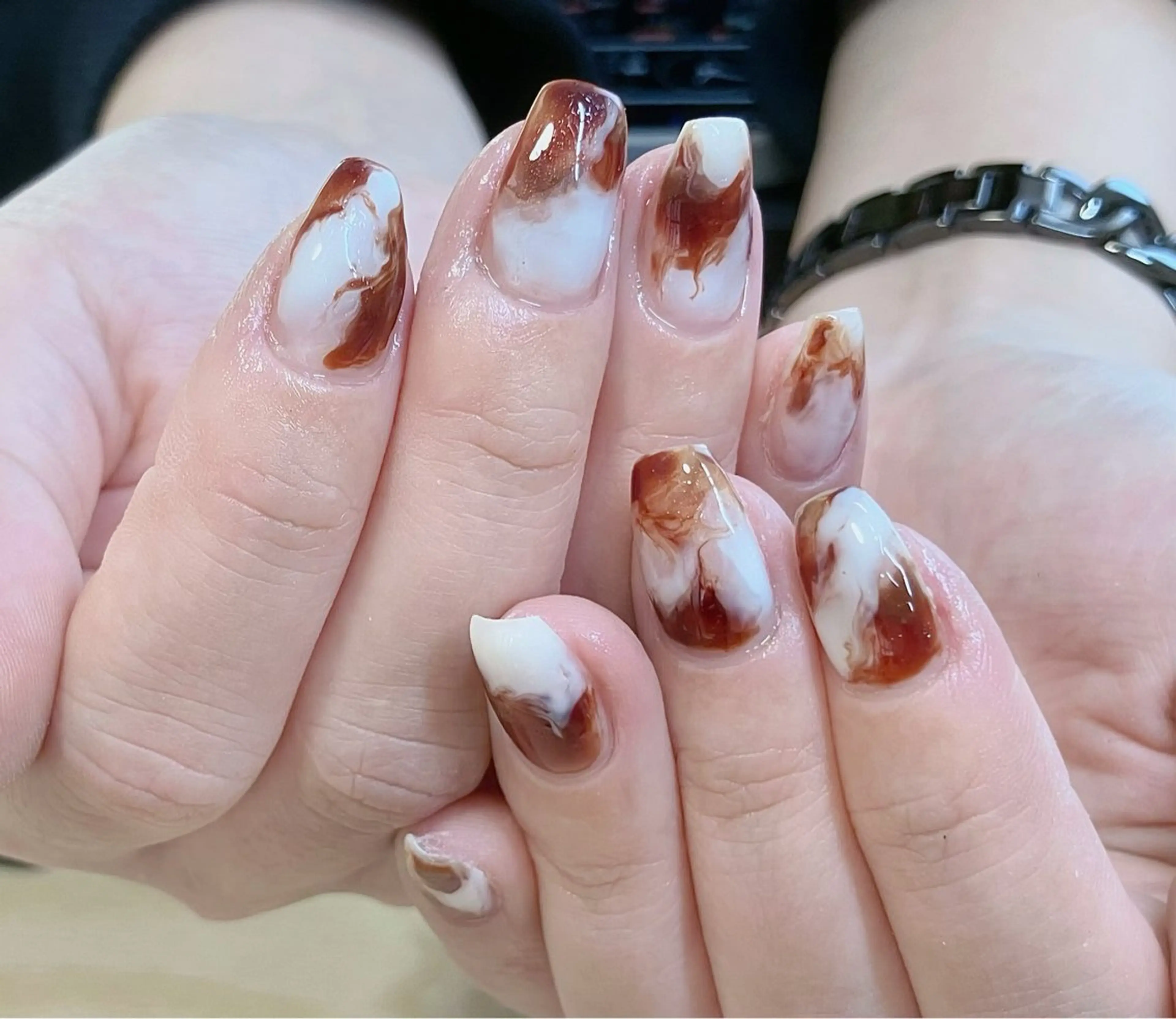 ネイル アートネイル ジェルネイル キラキラネイル マグネットネイル 大理石ネイル(マーブル) ハンドネイル RinRin　nail所属・孔 ジンシェンのネイルデザイン