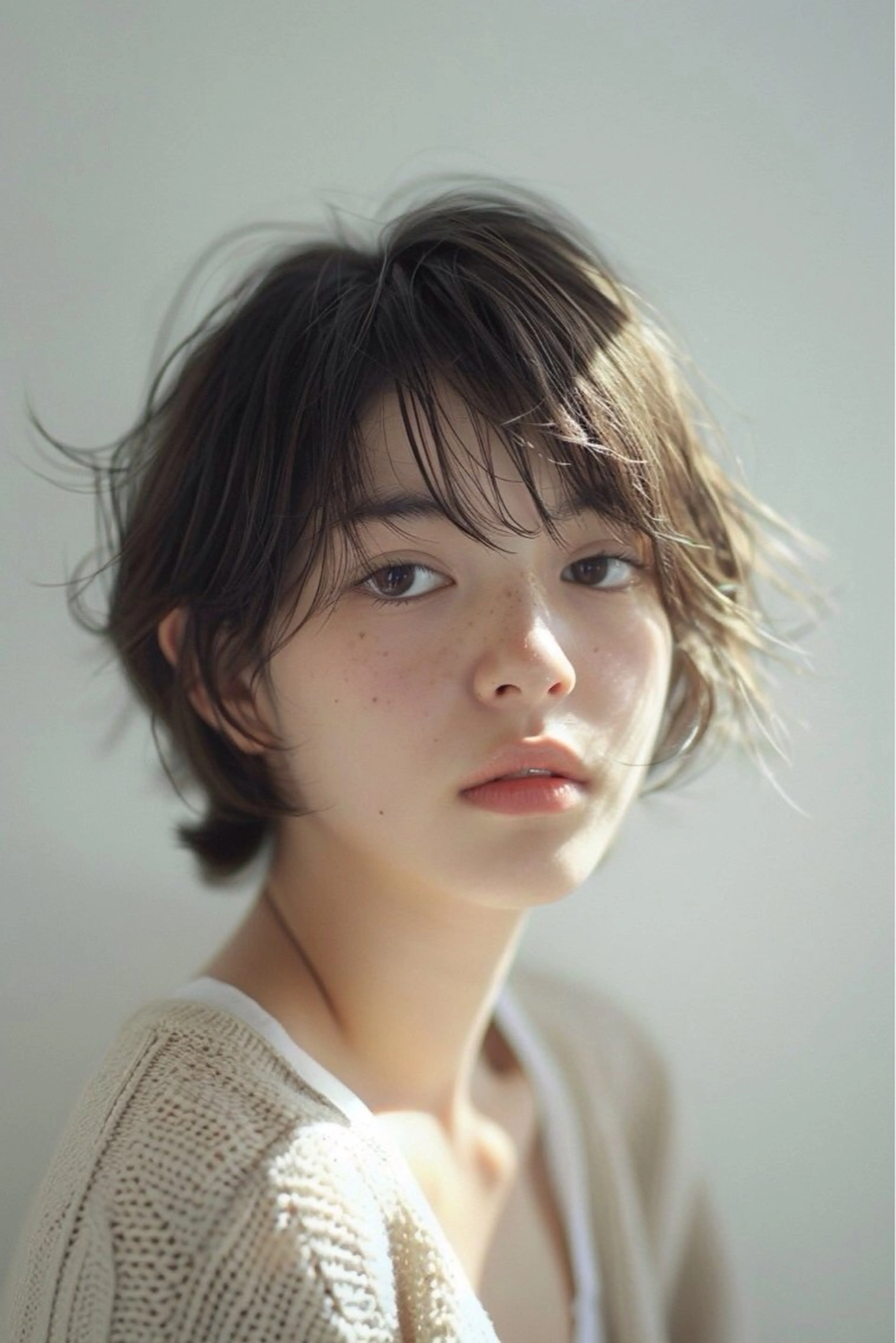 ショート カラー パーマ ブラウンカラー ケアカラー 透明感カラー 髪質改善 カット ヘアカラー トリートメント 🌈Luana🌈 公式/大通のヘアスタイル