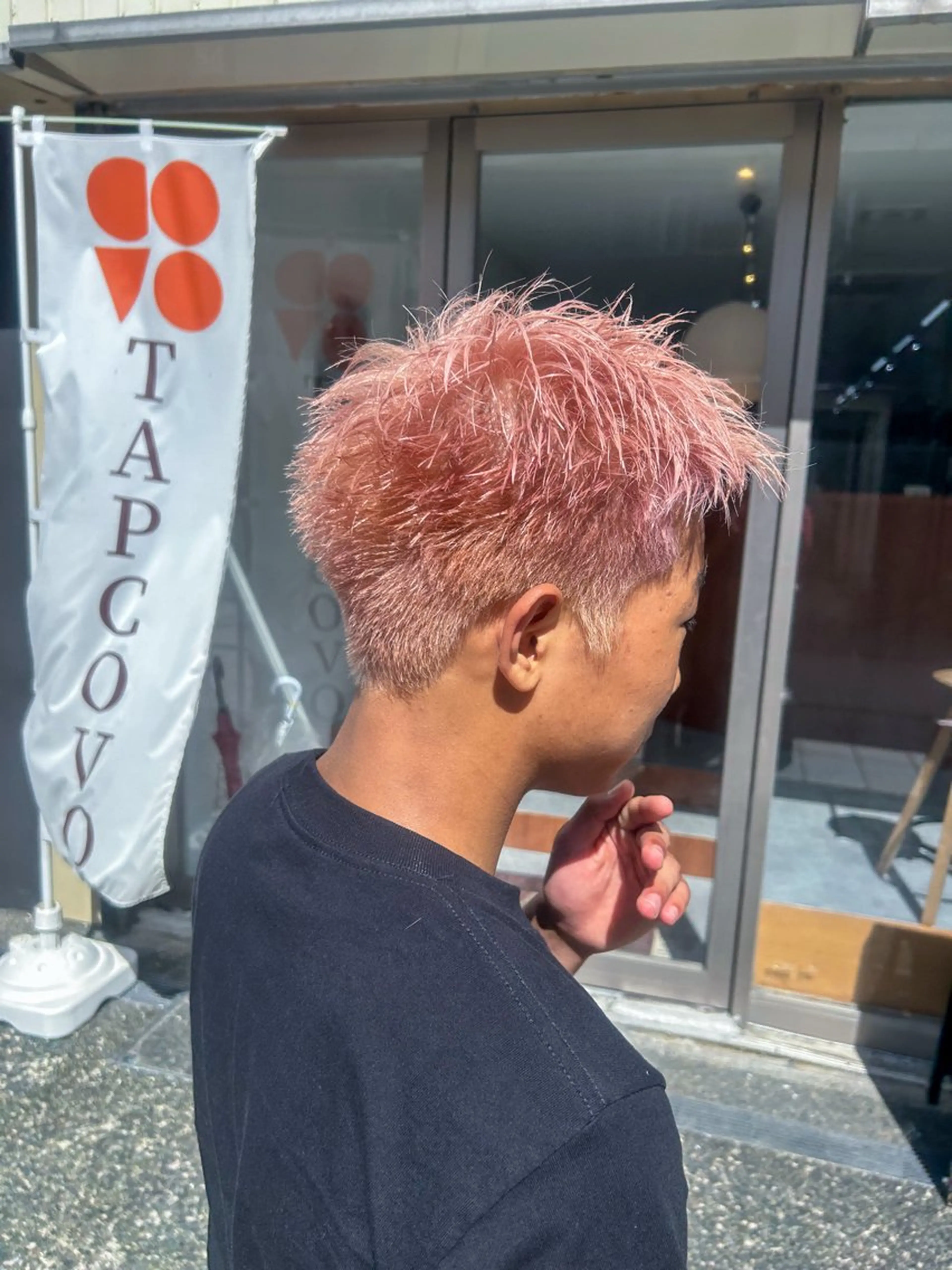 メンズ メンズハイトーン スパイキーショート カット ヘアカラー ARATA / covo/金沢駅のヘアスタイル