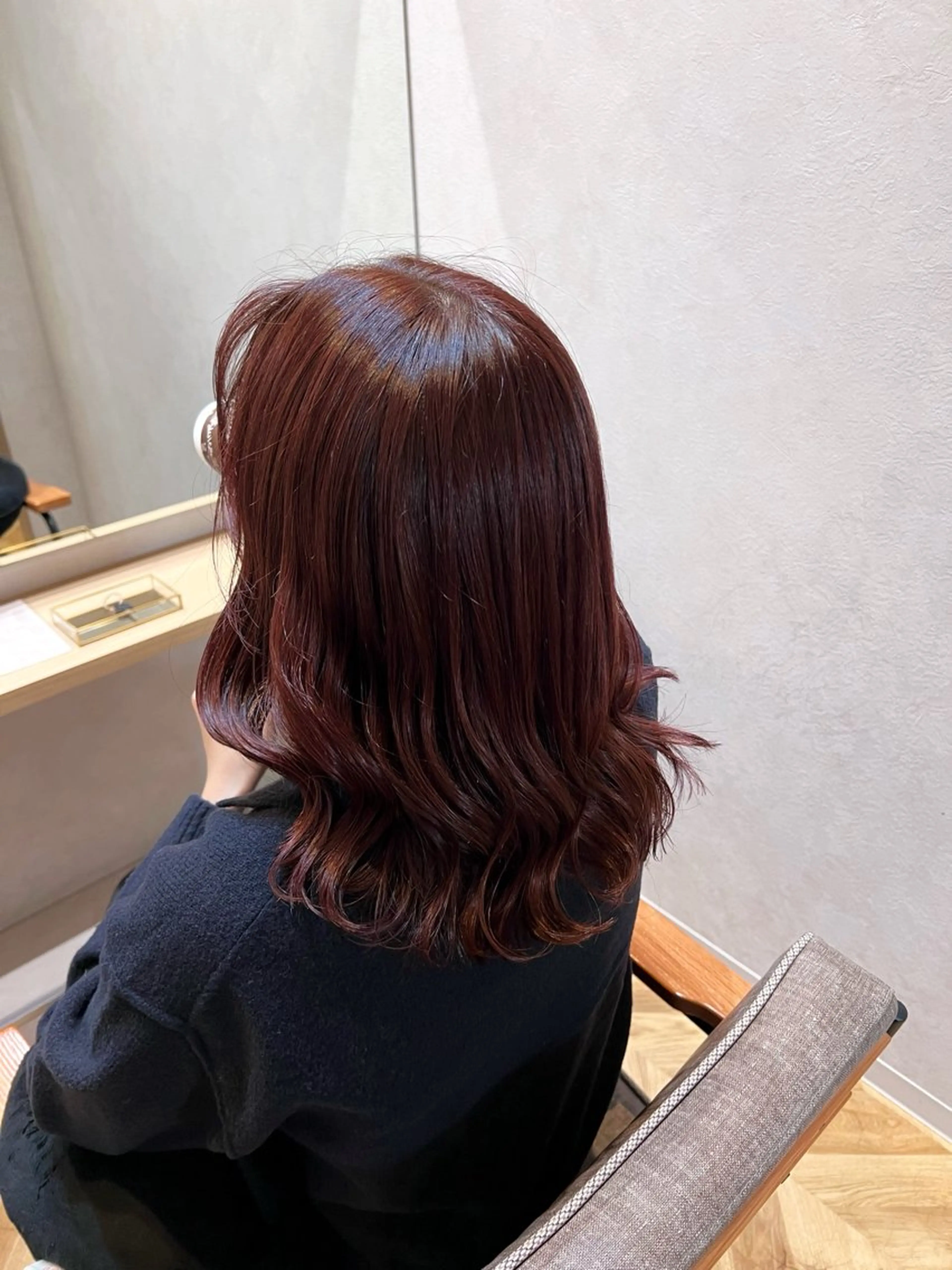ロング レッドブラウン カット 縮毛矯正 トリートメント "今"だけでない美髪 KOTOMIのヘアスタイル