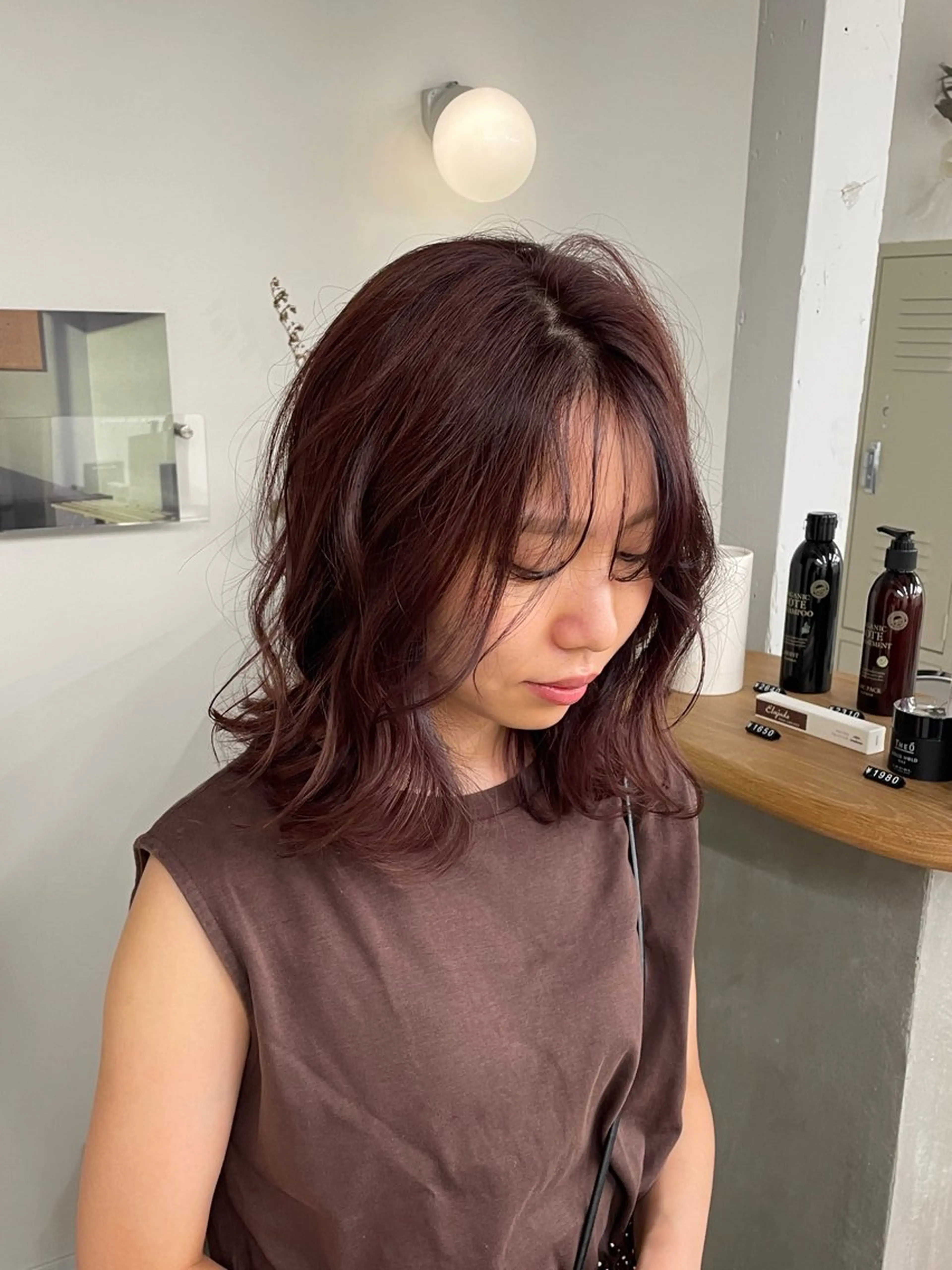 ミディアム カラー ヘアカラー トリートメント ヘアセット tonari所属・ブリーチモデル/ カットモデル/Riaのヘアスタイル