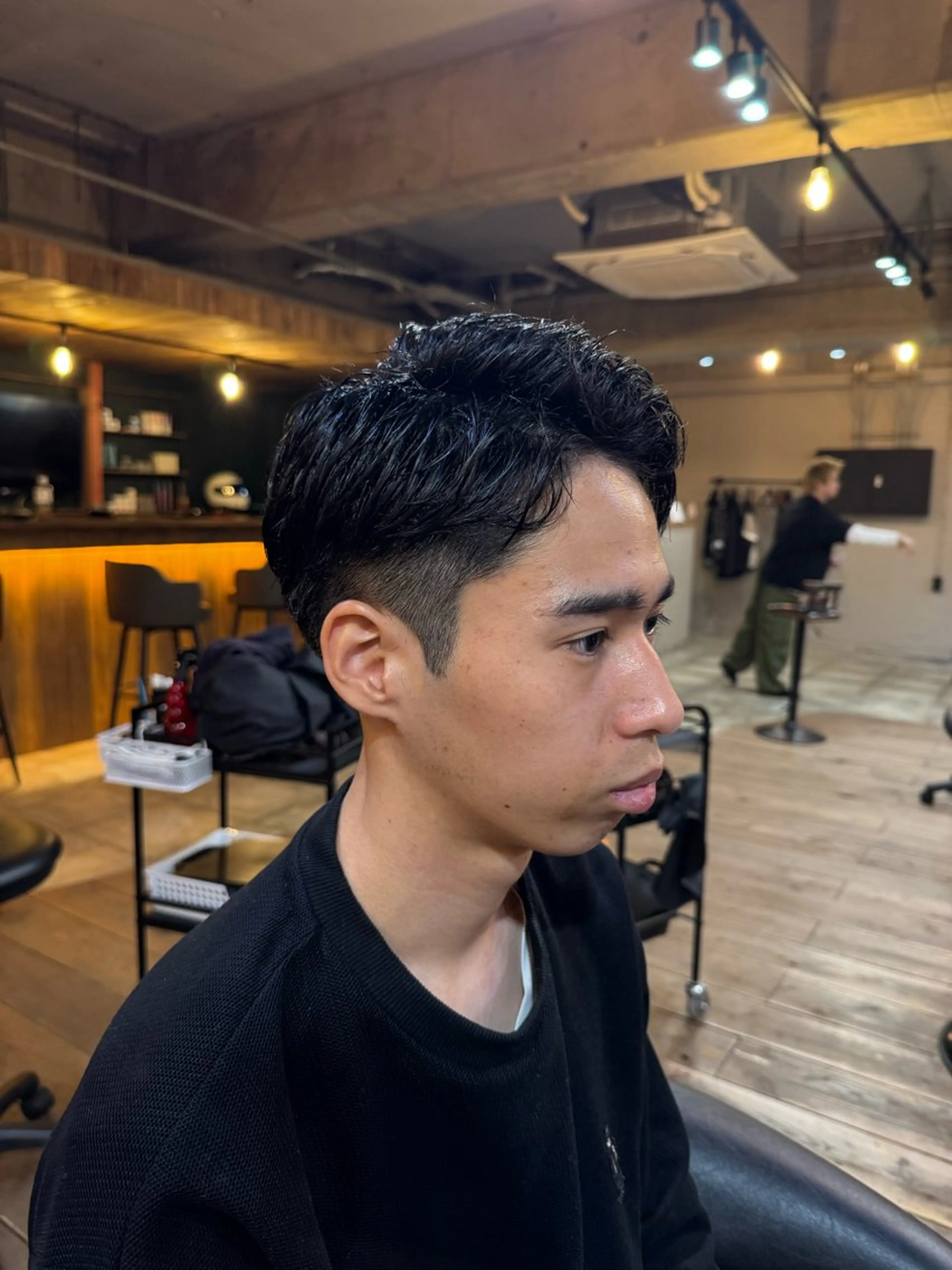 ショート メンズ アップバング ビジネス メンズ就活ヘア ショートヘア Mio"VEGA所属・メンズ/マッシュ センターパート/悠羽のヘアスタイル