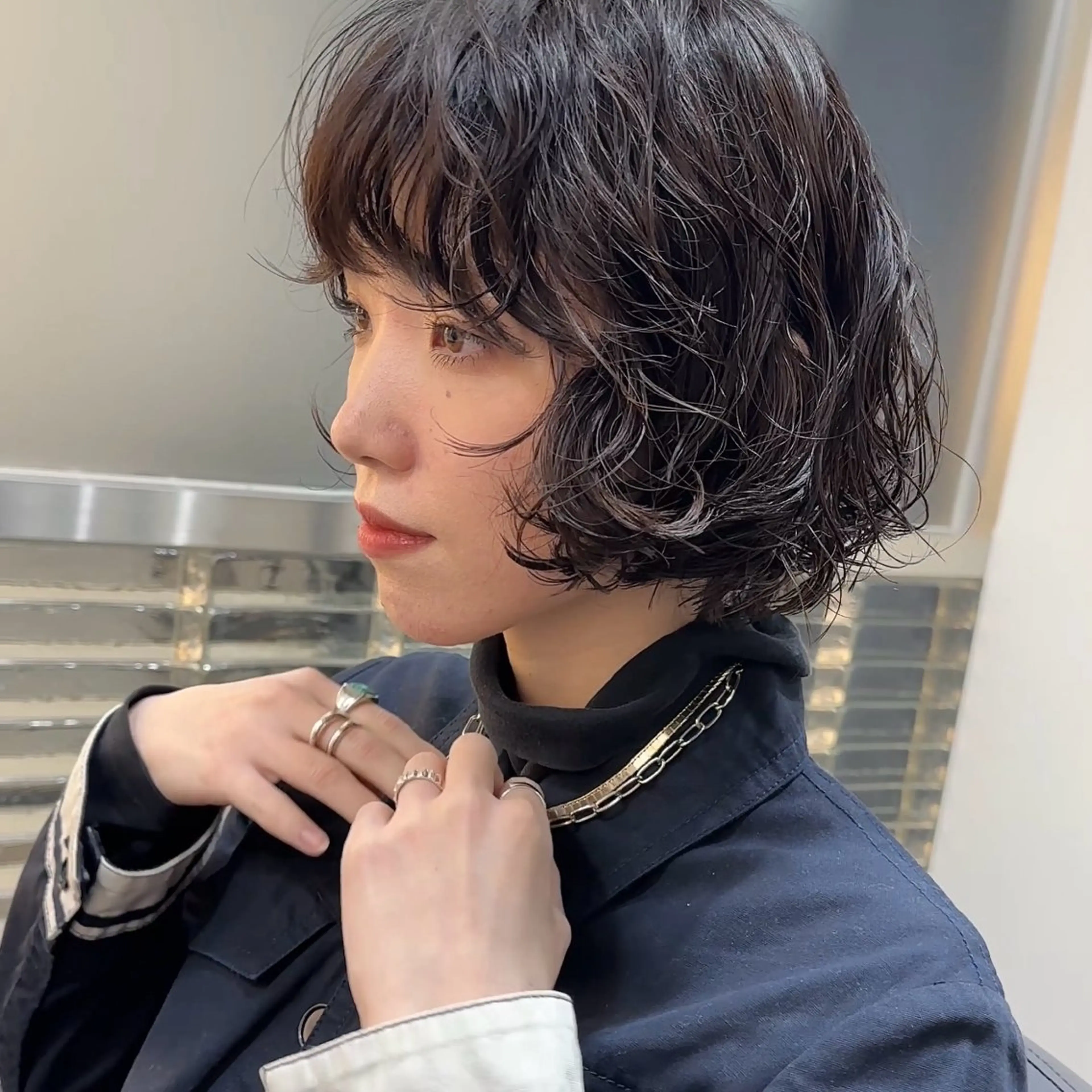 ショート パーマ ニュアンスパーマ FBeauty 青山店所属・透明感カラー& 外国人風パーマのヘアスタイル