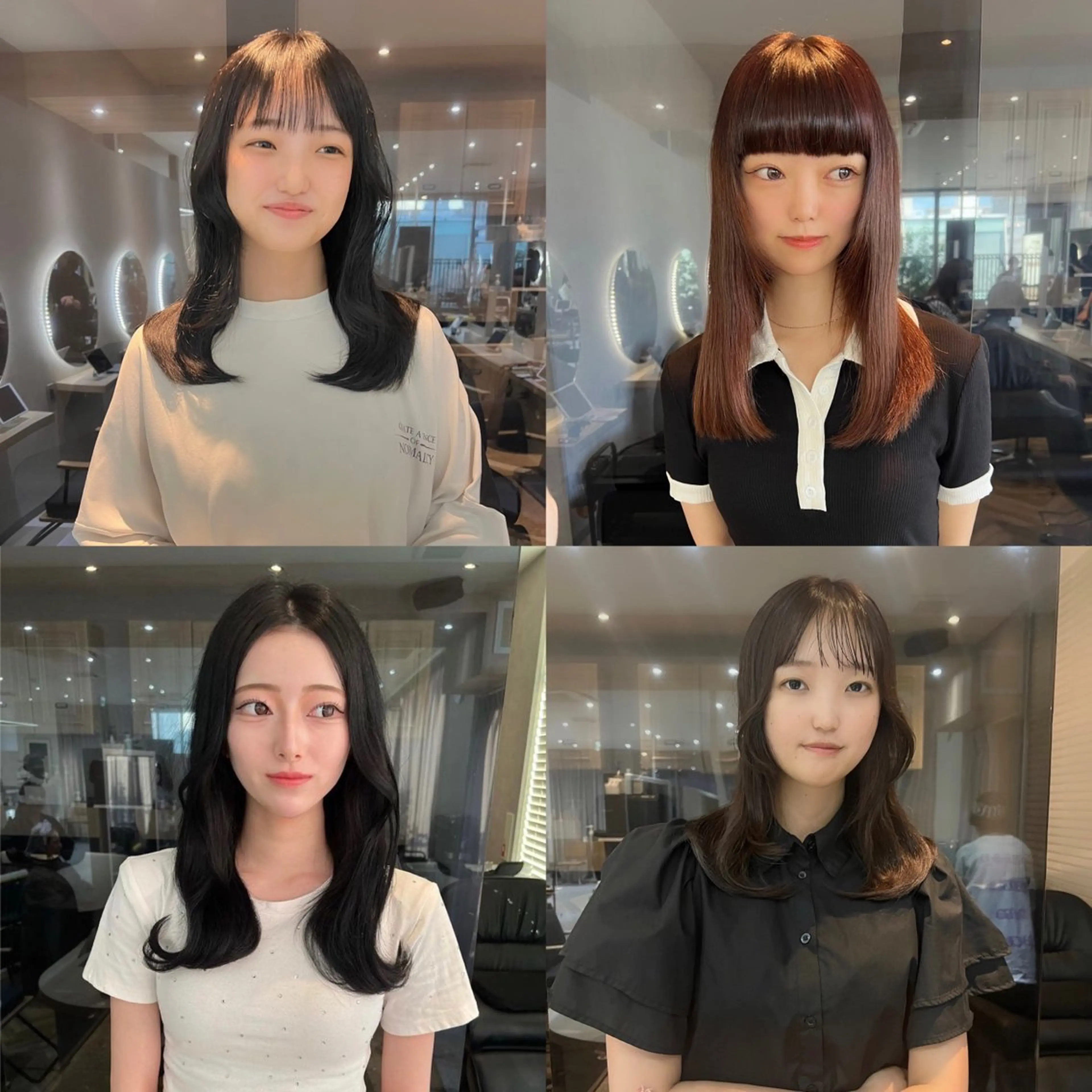 セミロング カラー くびれヘア 髪質改善 韓国風ヘア 韓国🇰🇷レイヤー おくれ毛/顔まわりのヘアスタイル