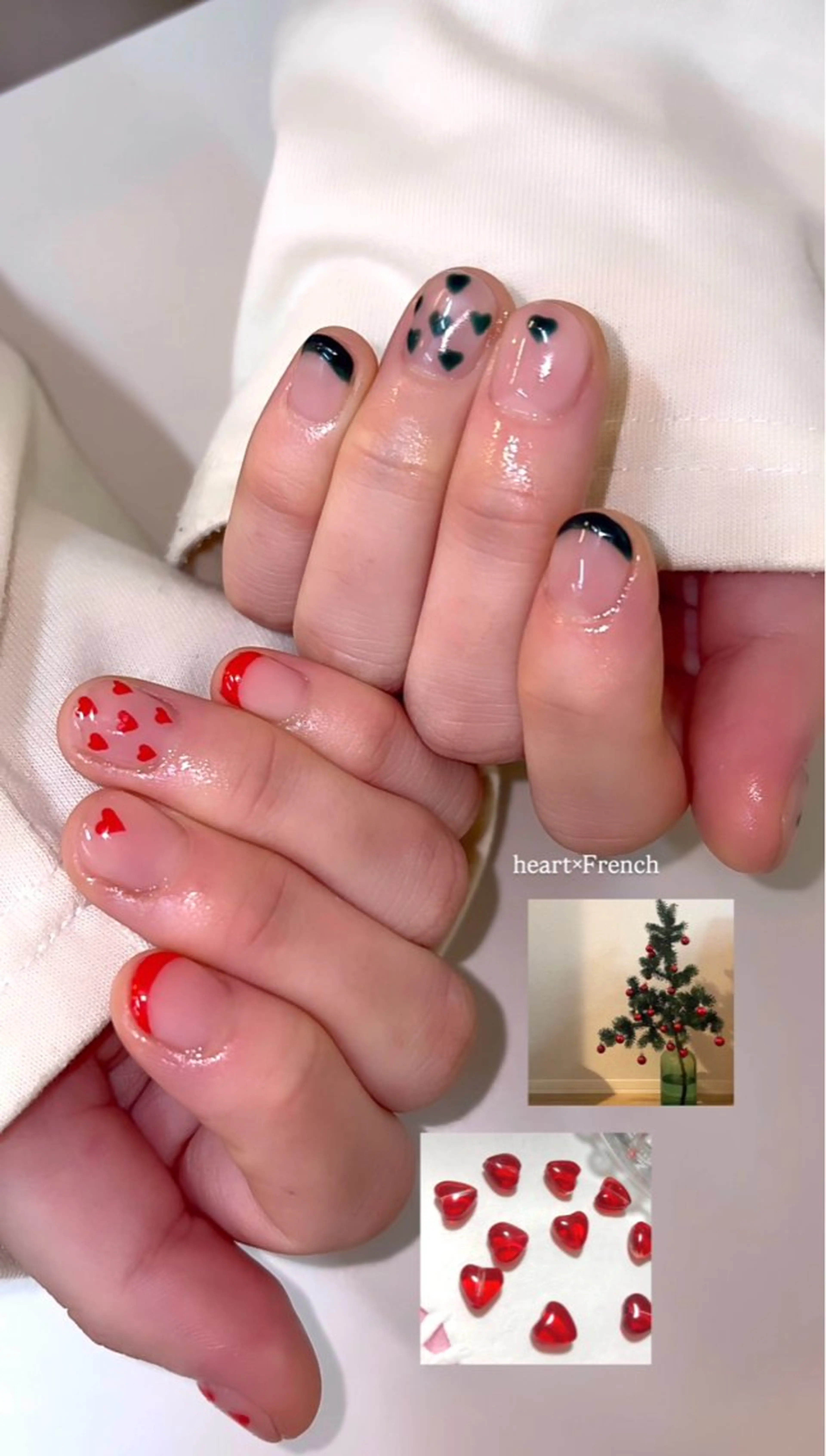 ネイル 長さ出し フットネイル ジェルネイル ハート マグネットネイル chipie_ momiのネイルデザイン