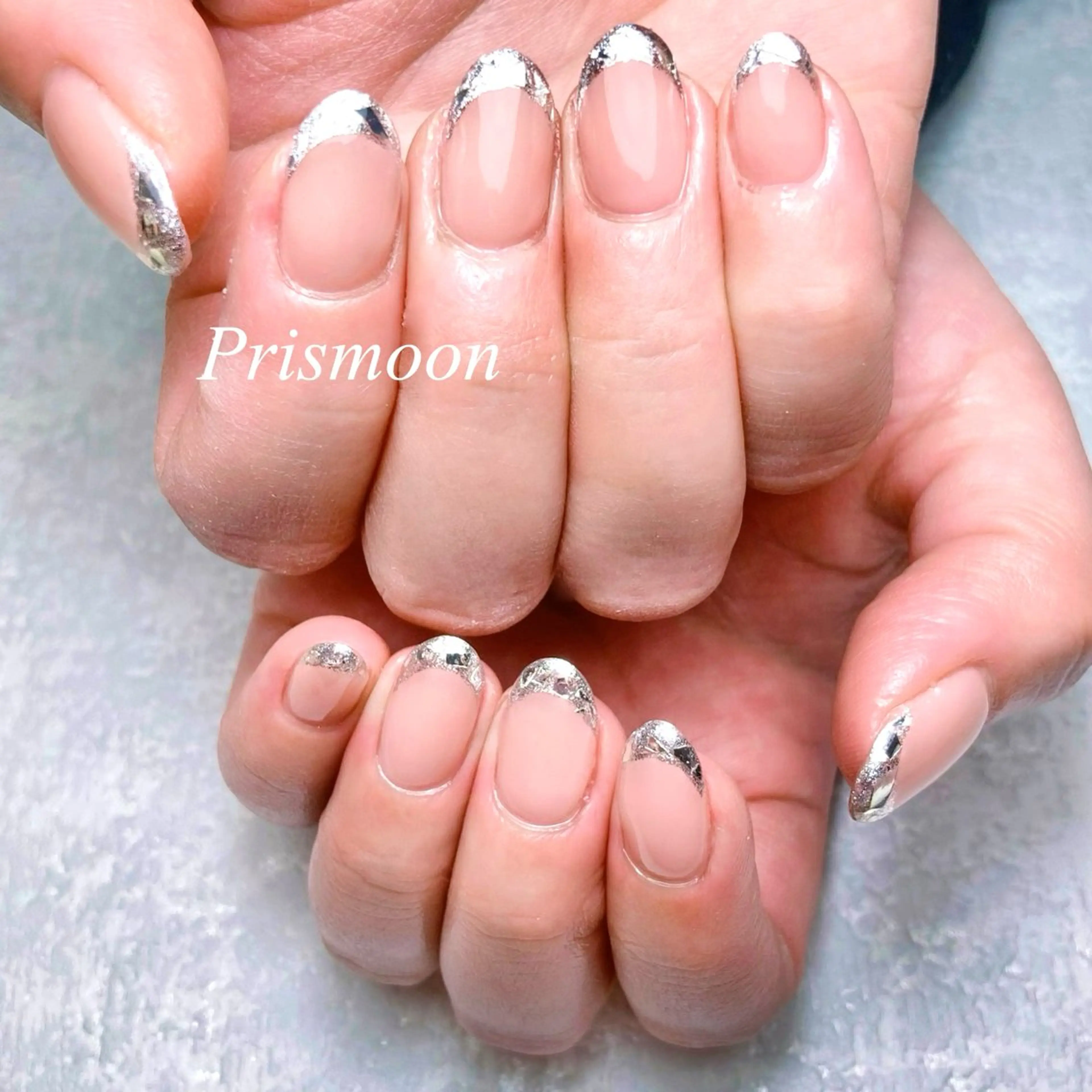 ネイル フレンチネイル ガラスフレンチ Prismoon  Nail所属・Prismoon Nailのネイルデザイン