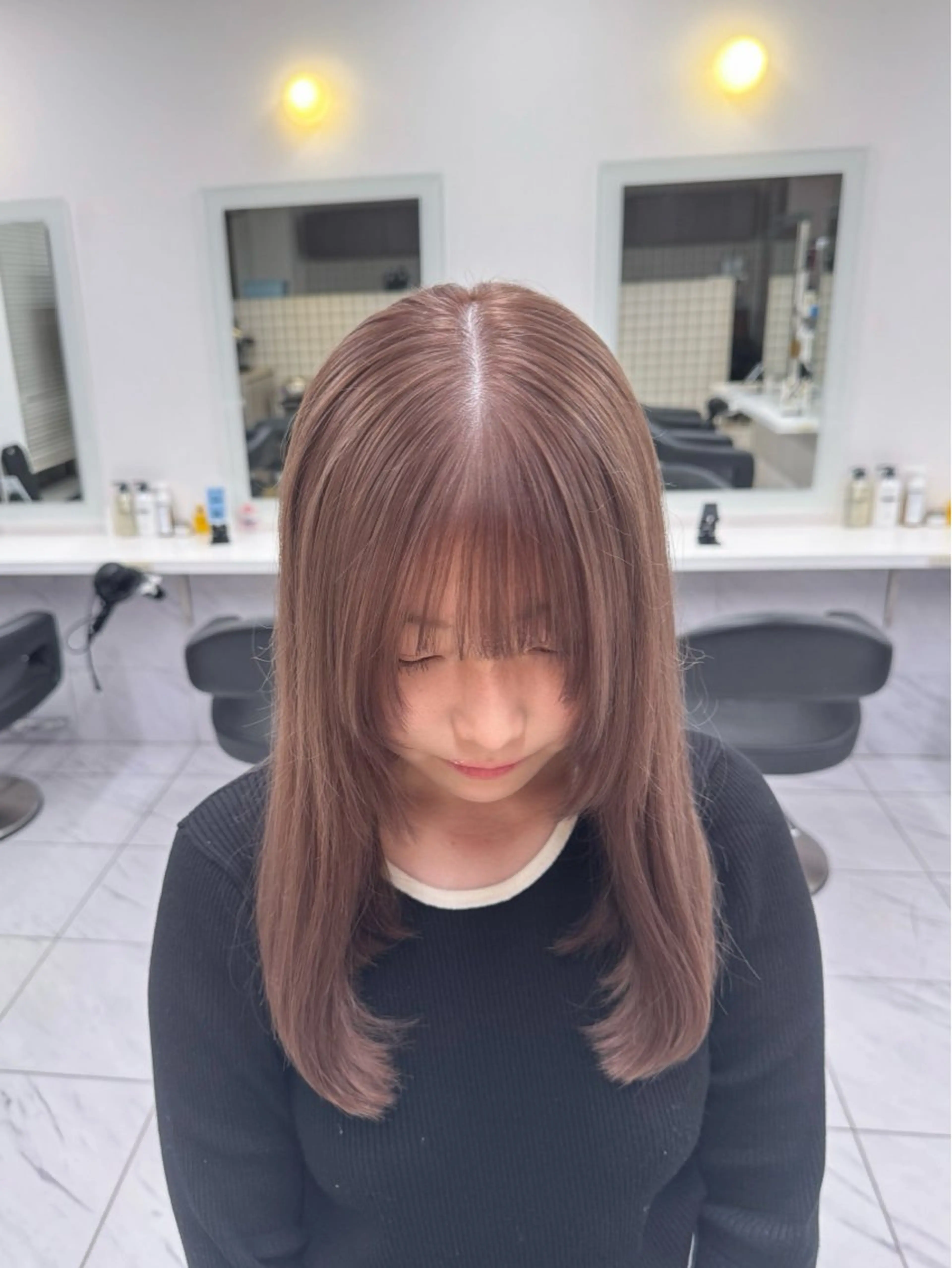 ミディアム カラー ヘアアレンジ ハイトーン/ボブ /misakiのヘアスタイル