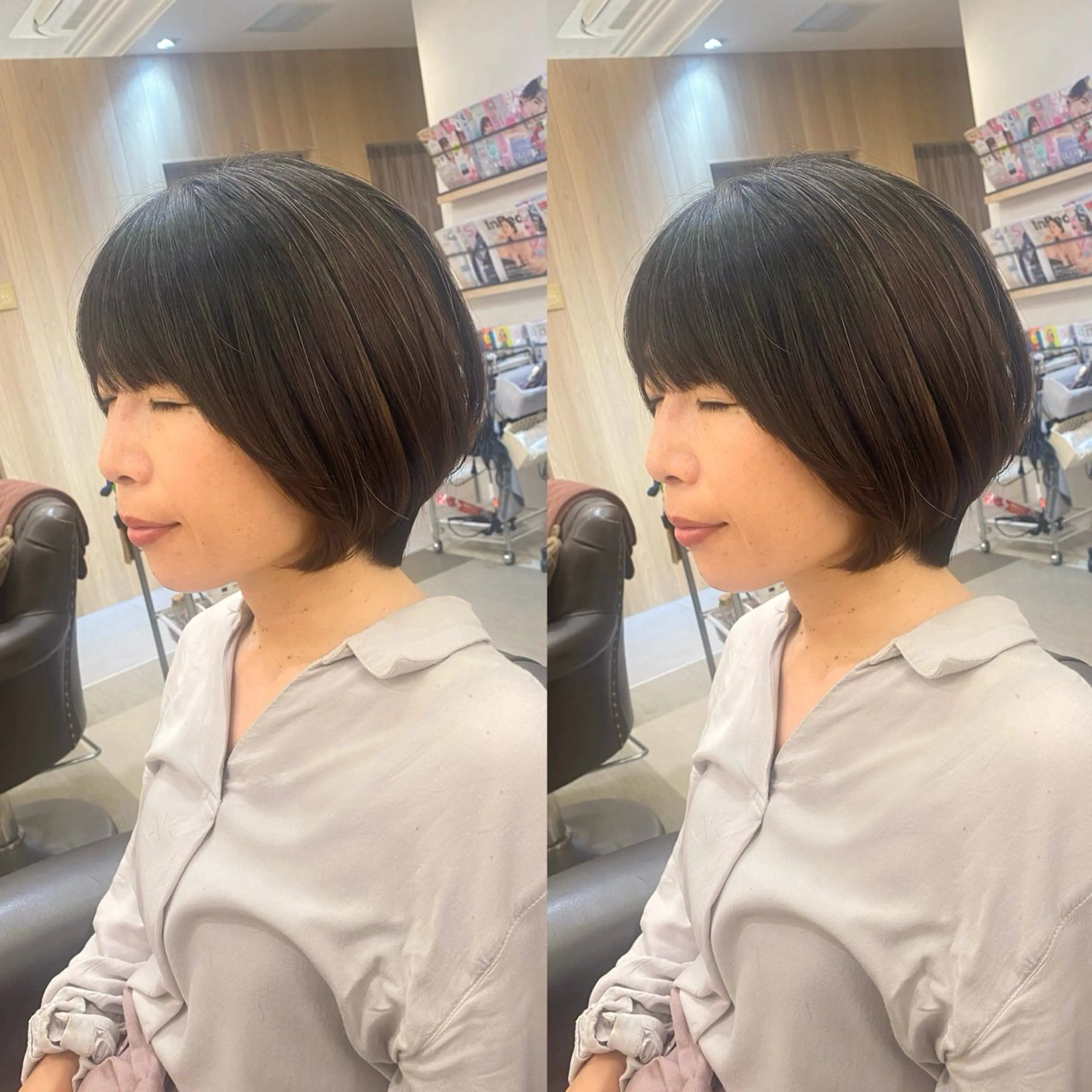 ショート カット ガレリアエレガンテ名駅店所属・【ショート/ボブ 丸みショート】深萱のヘアスタイル