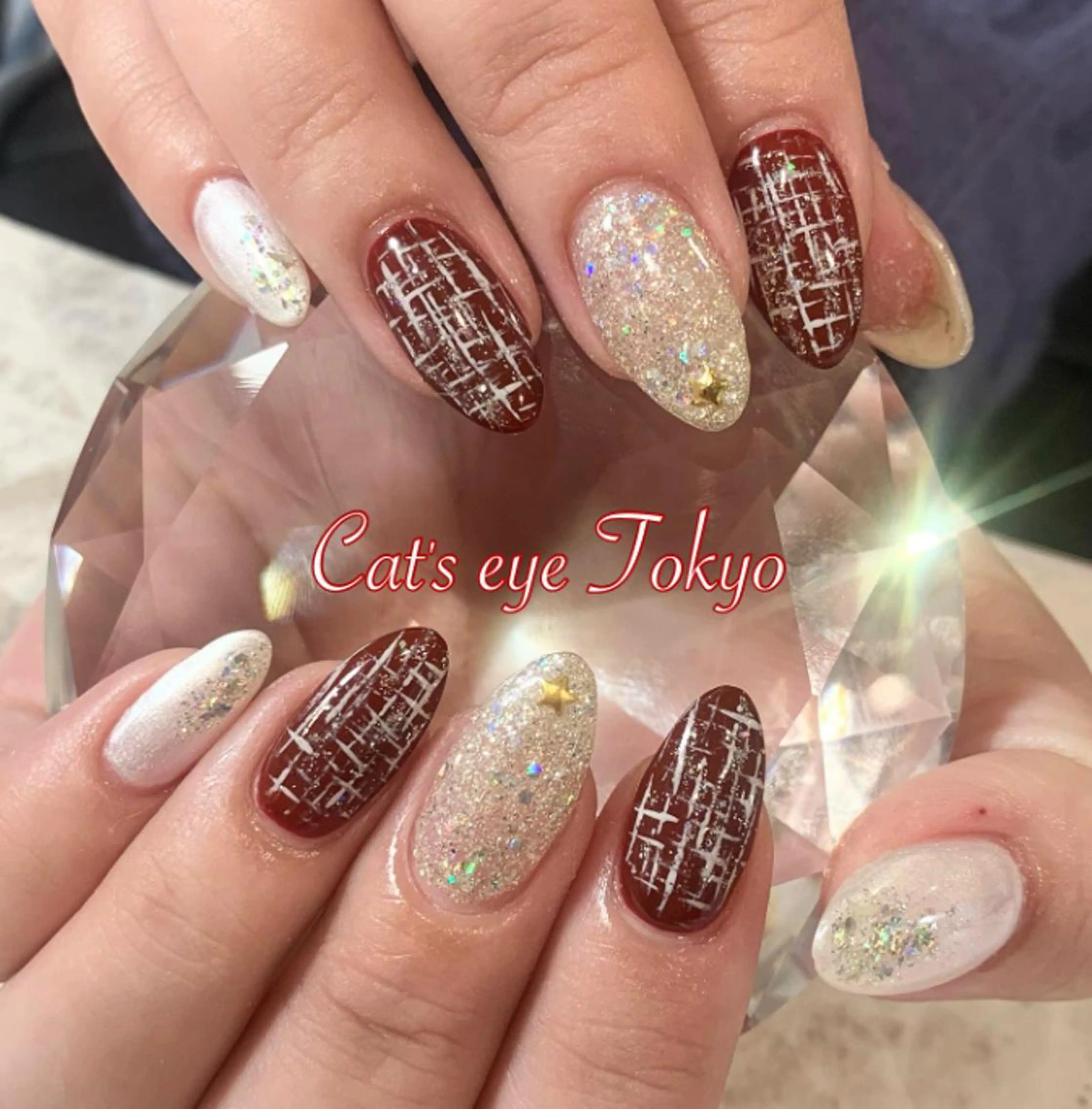 ネイル ツイードネイル Cat's eye TOKYO 新宿店のネイルデザイン