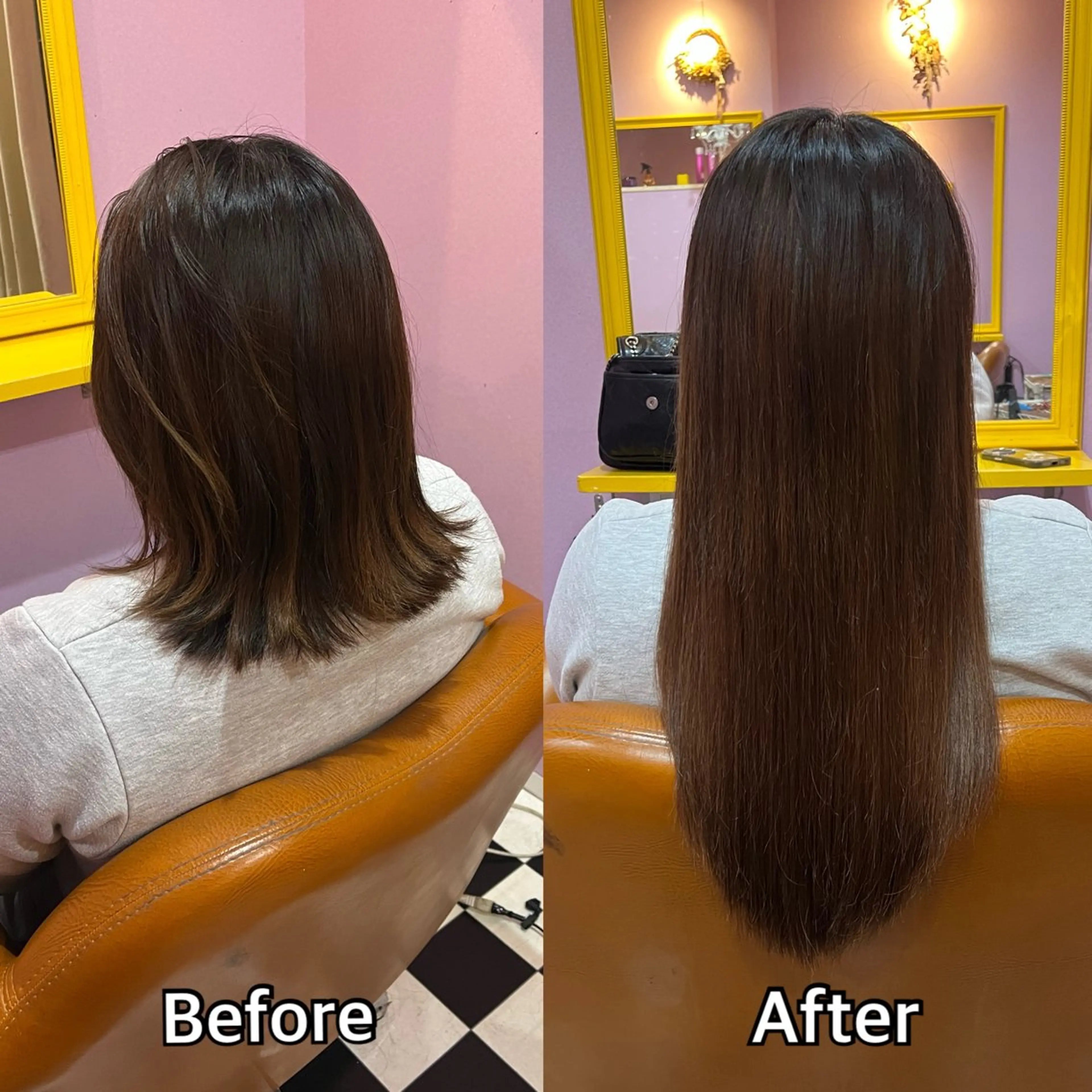 ロング エクステ シール+ちび編み込み エクステ梅田🐨のヘアスタイル