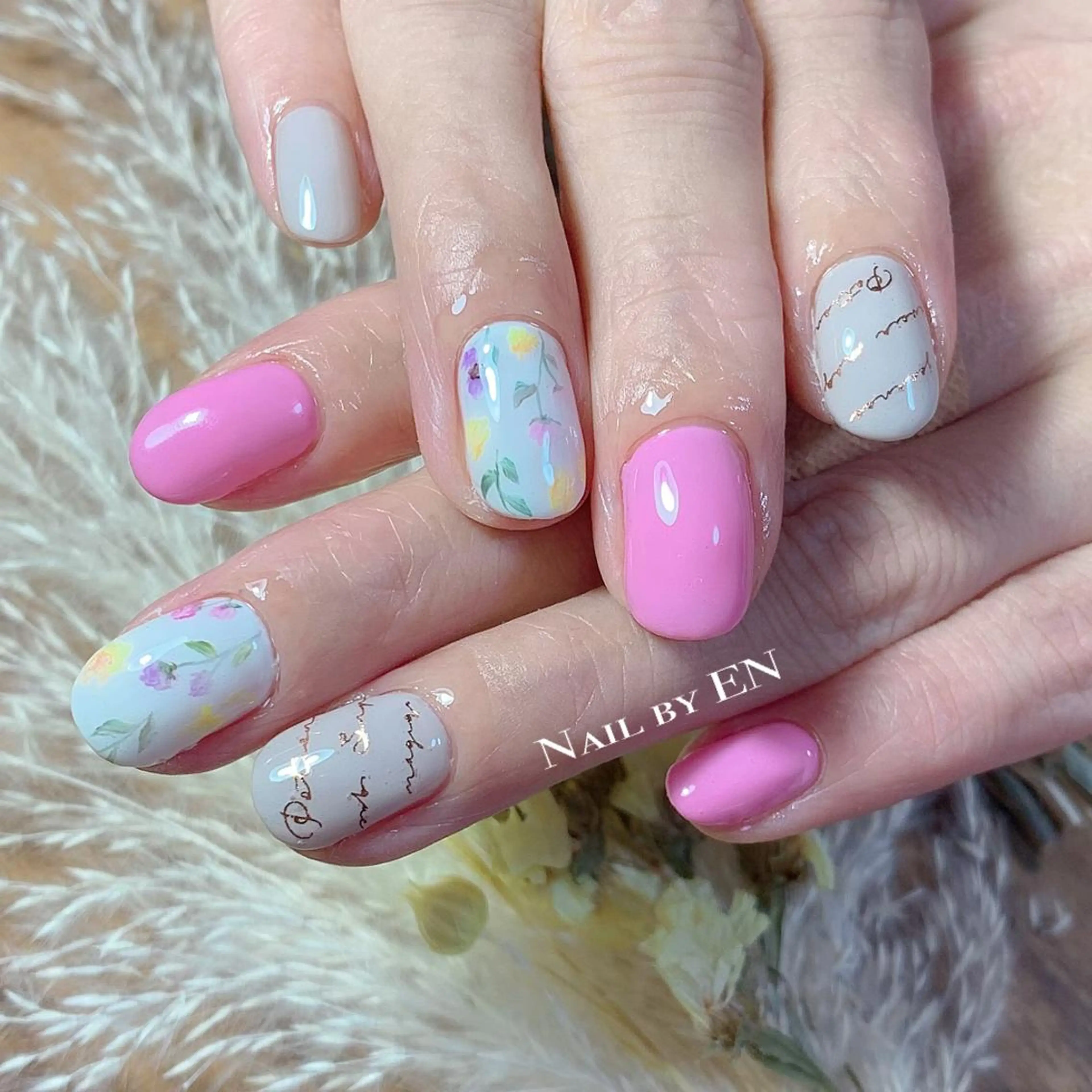 ネイル アートネイル フラワーネイル 春ネイル Nail by EN*Namiのネイルデザイン